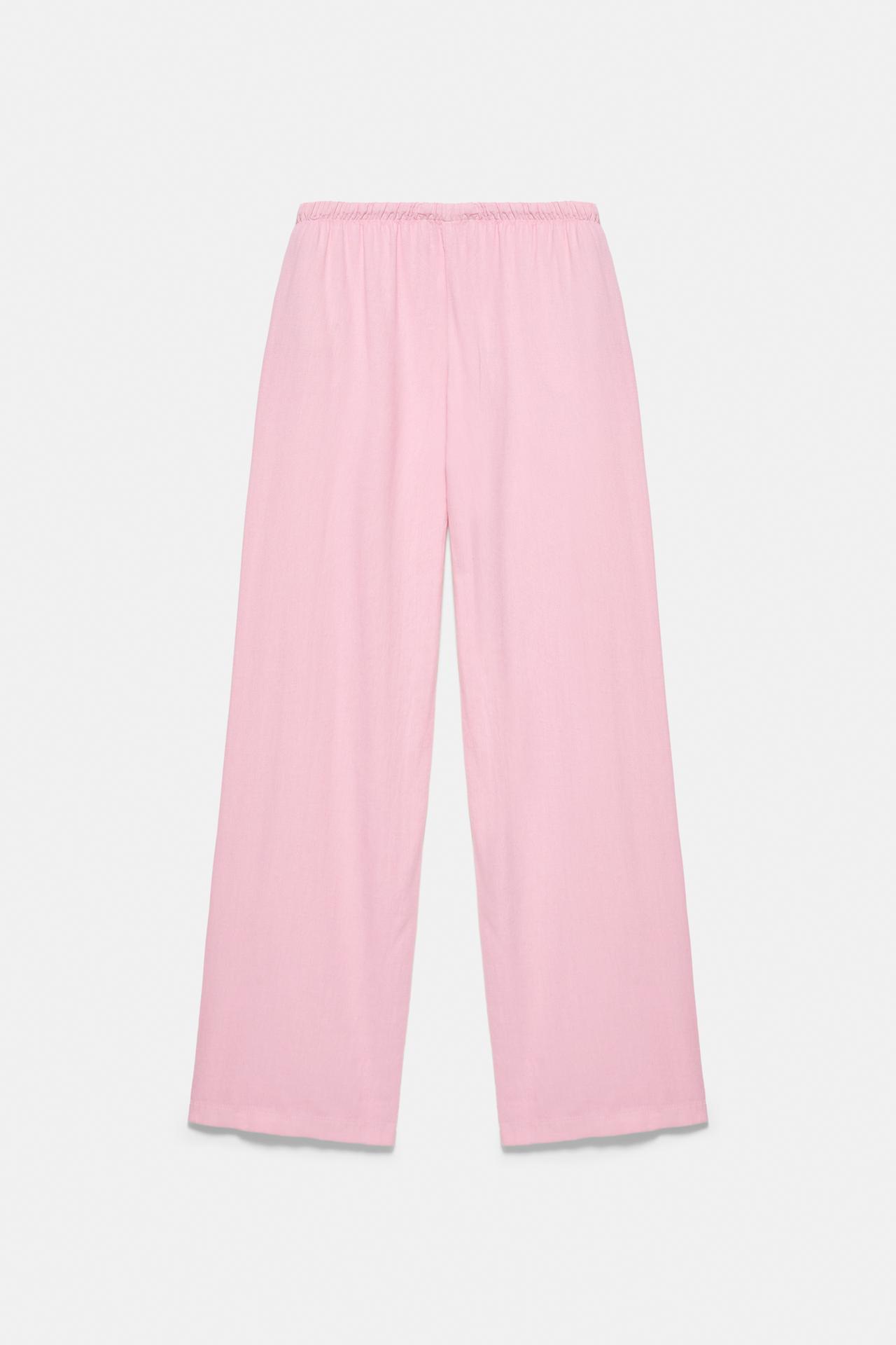 Linen blend joggers — Pink
