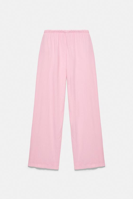 Lniane spodnie jogger