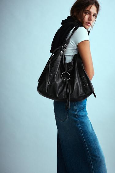Tote bag with ring detail — Black 2
