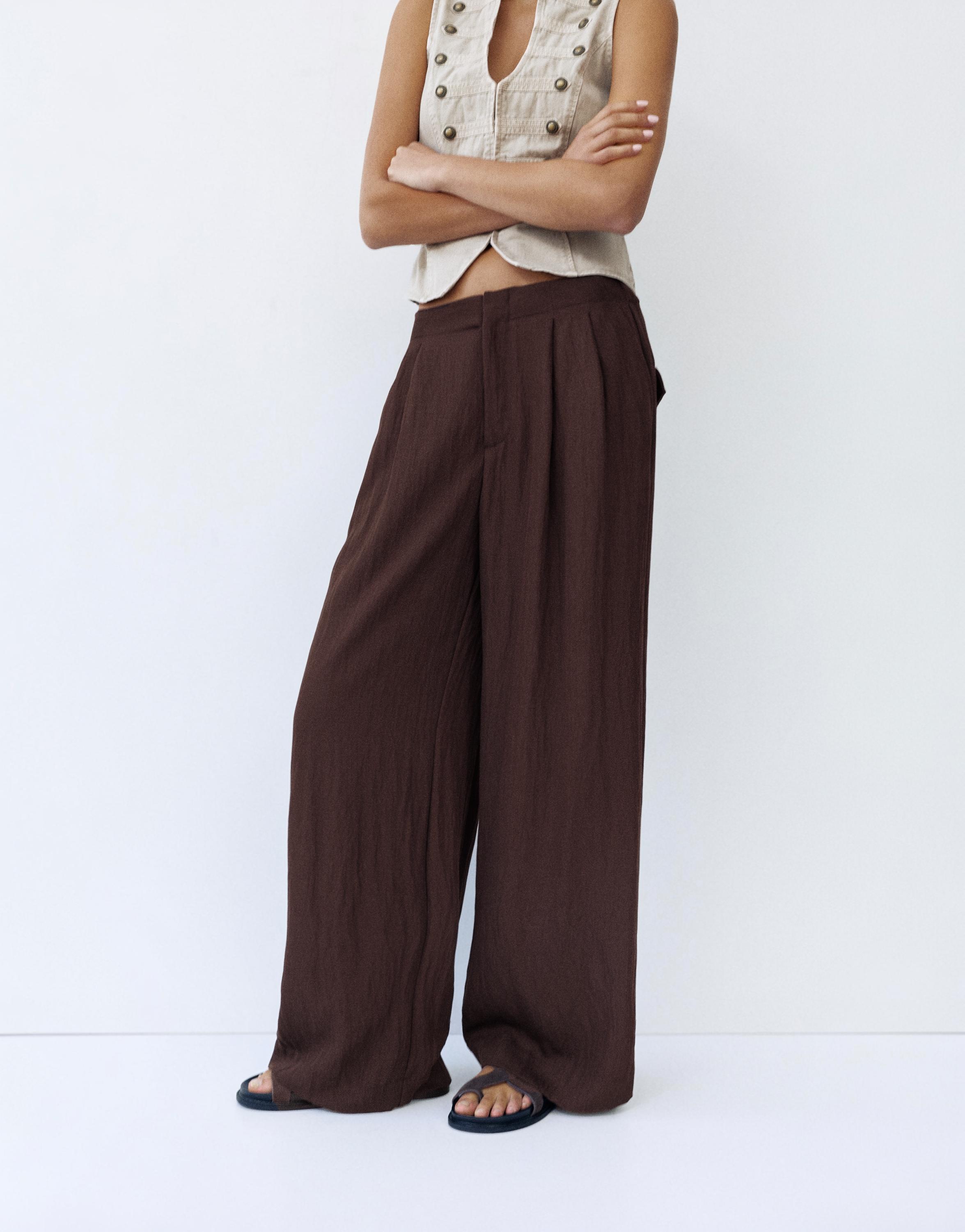 Darted smart trousers — Brown