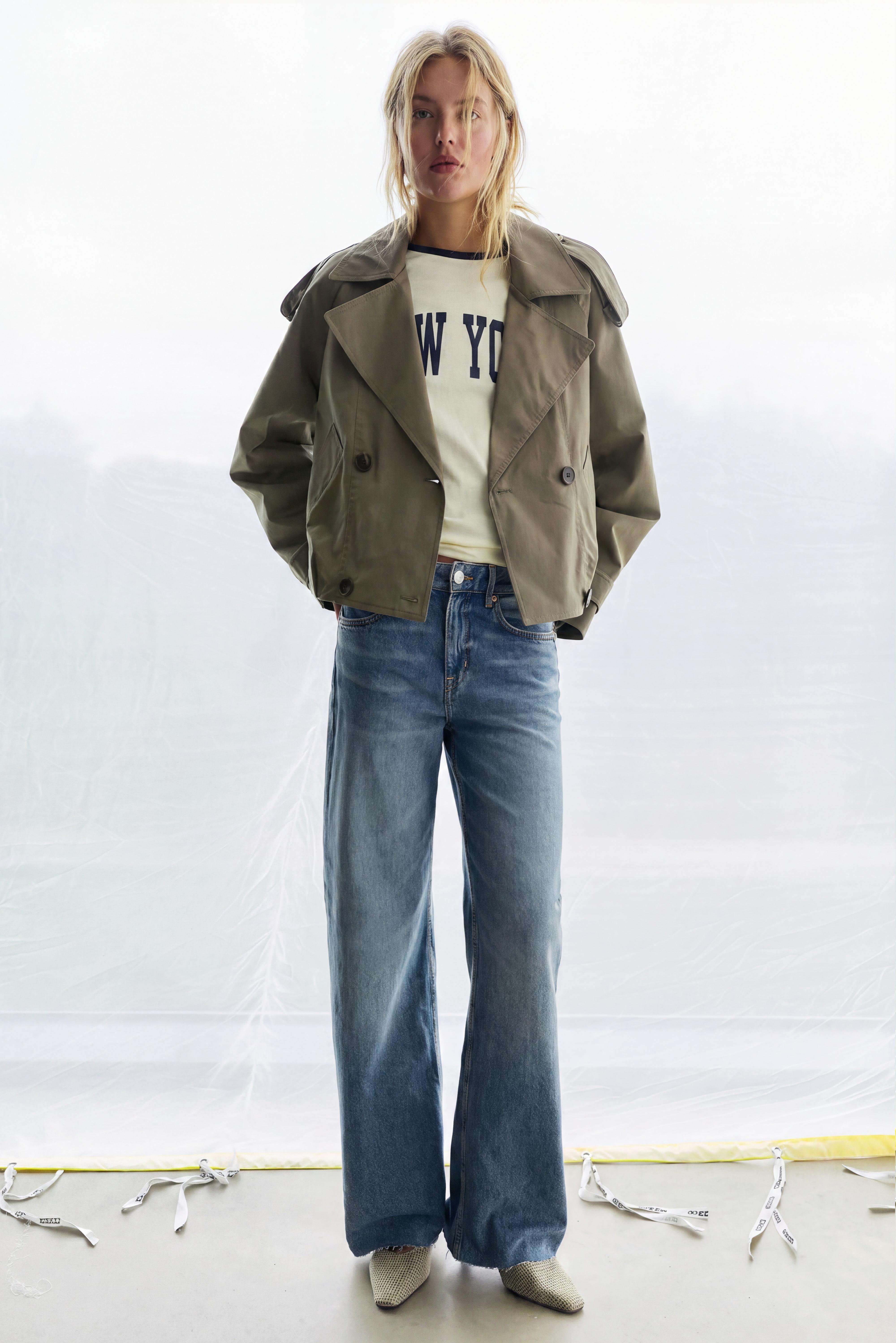 Balloon-fit short trench coat — Dark khaki