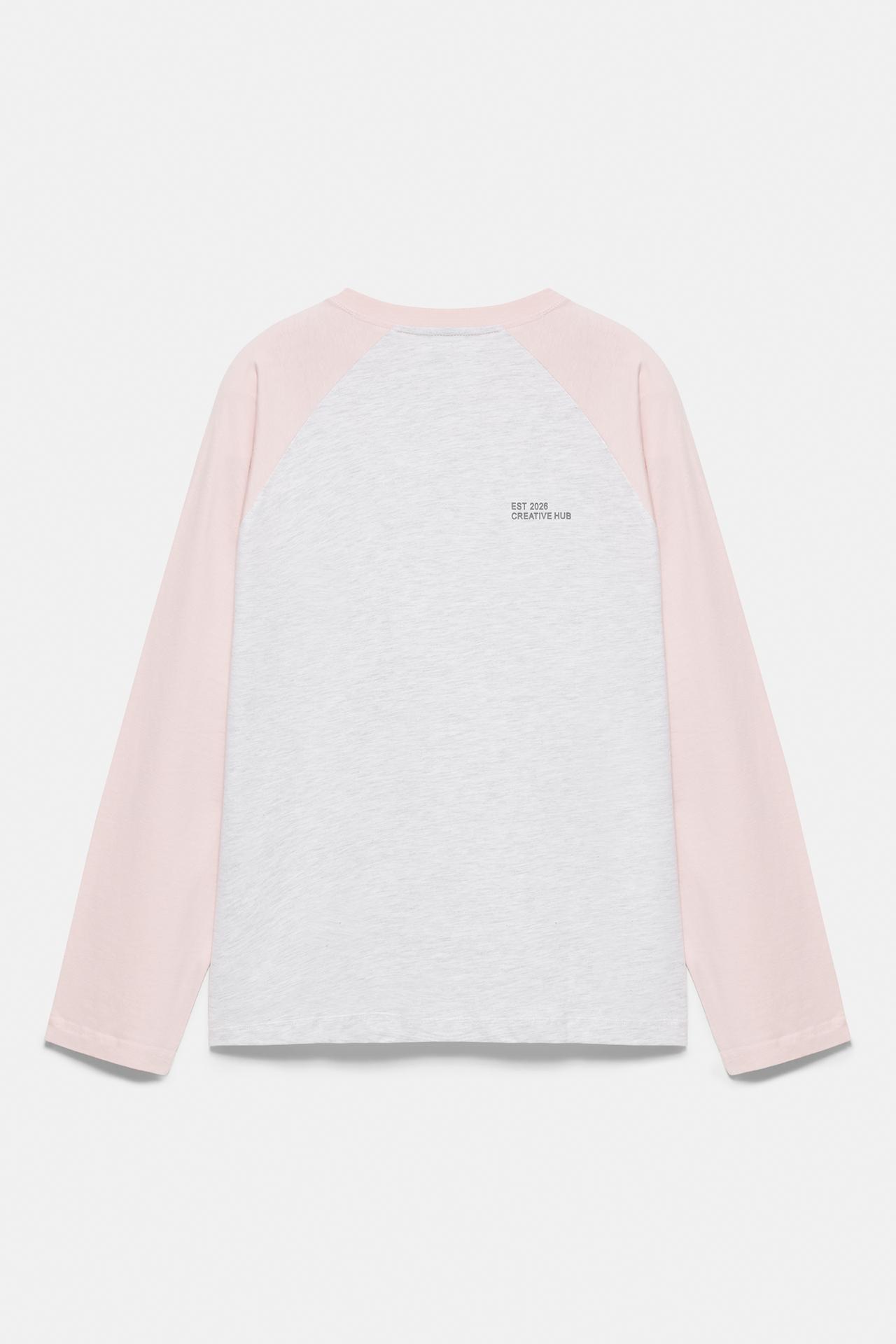 Raglan sleeve T-shirt — Pink