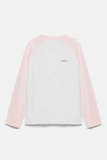 Raglan sleeve T-shirt — Pink 8