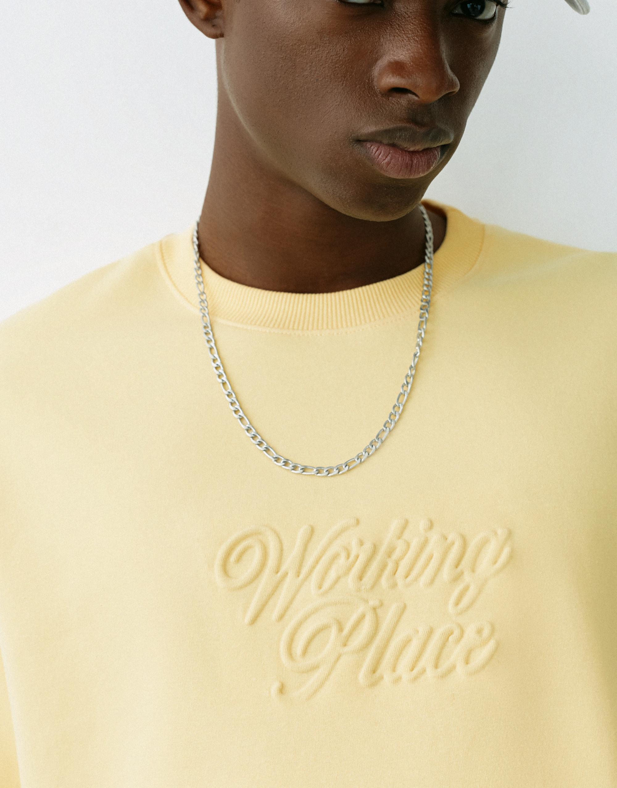 Short sleeve slogan sweatshirt — Yellow