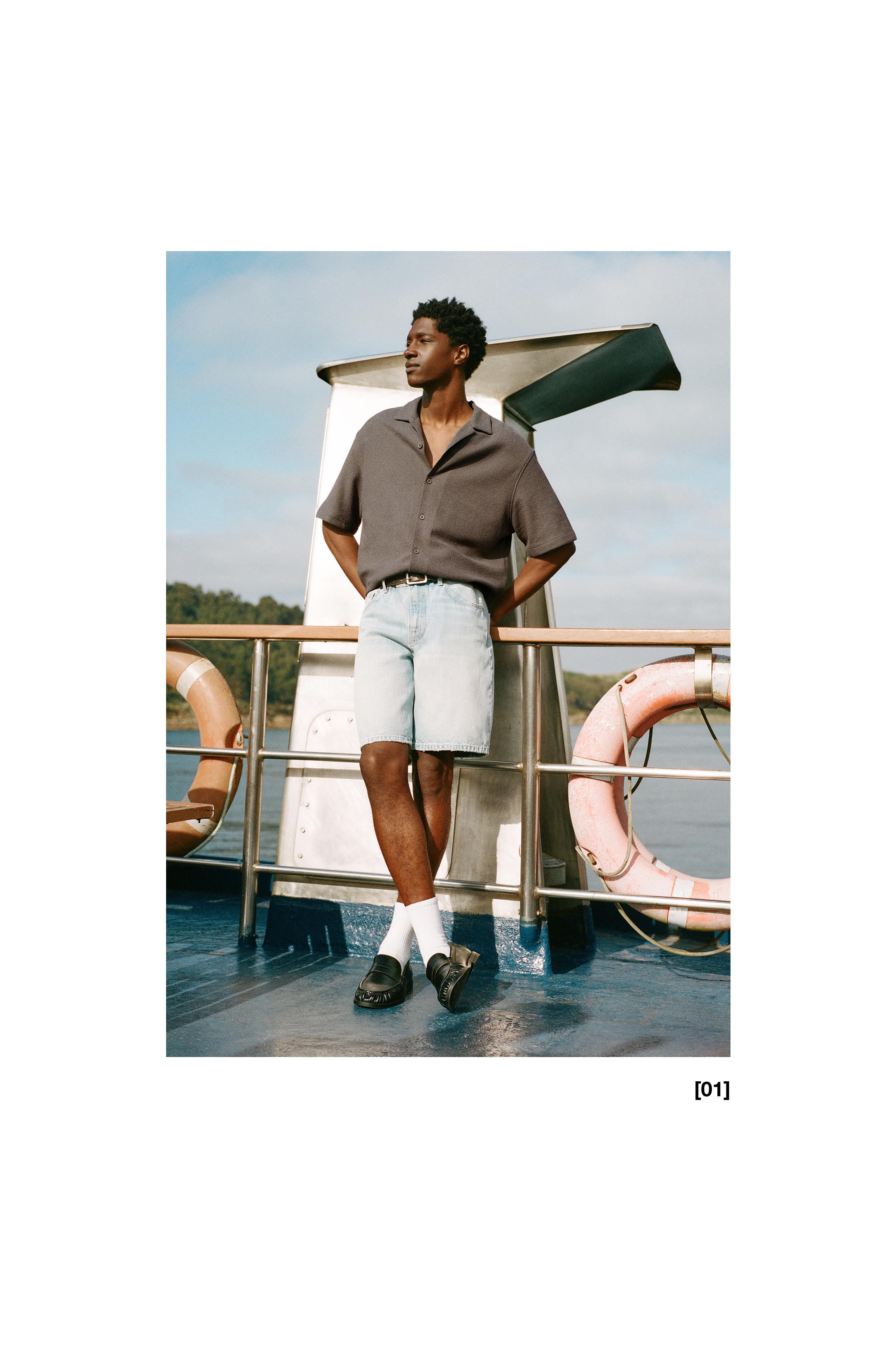 Terrycloth short sleeve shirt — Mole brown