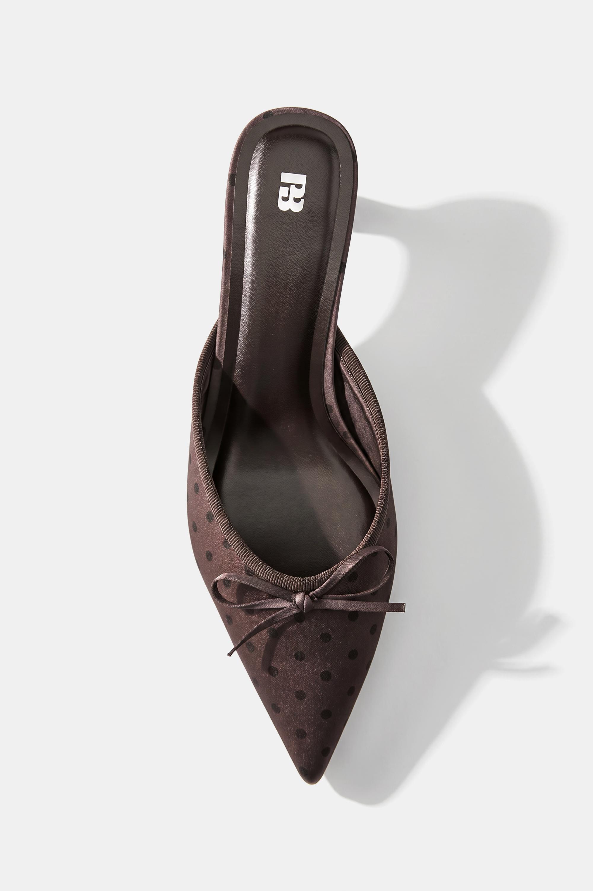 Polka dot mule heels — Brown