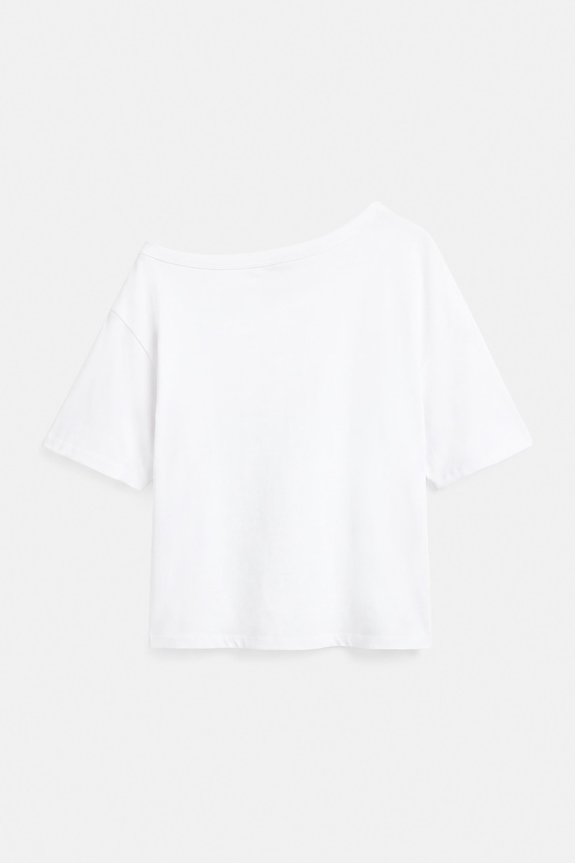 Asymmetric short sleeve T-shirt — White