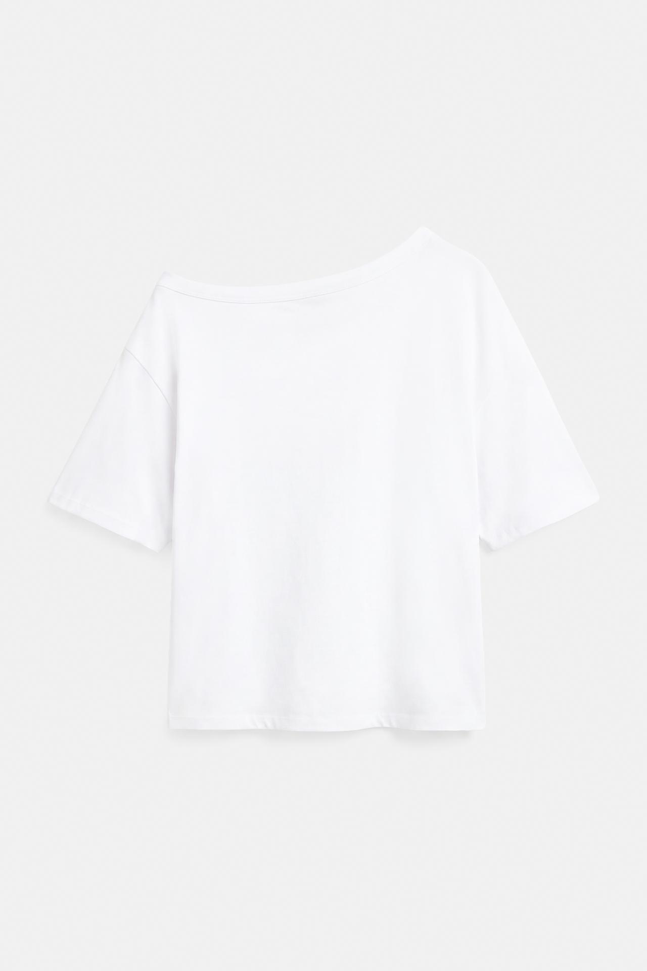 Asymmetric short sleeve T-shirt — White