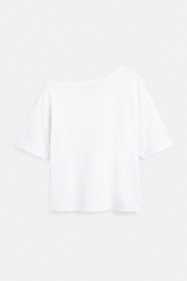 Asymmetric short sleeve T-shirt — White 7