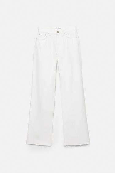 High-waist wide straight-leg jeans — White-t 5