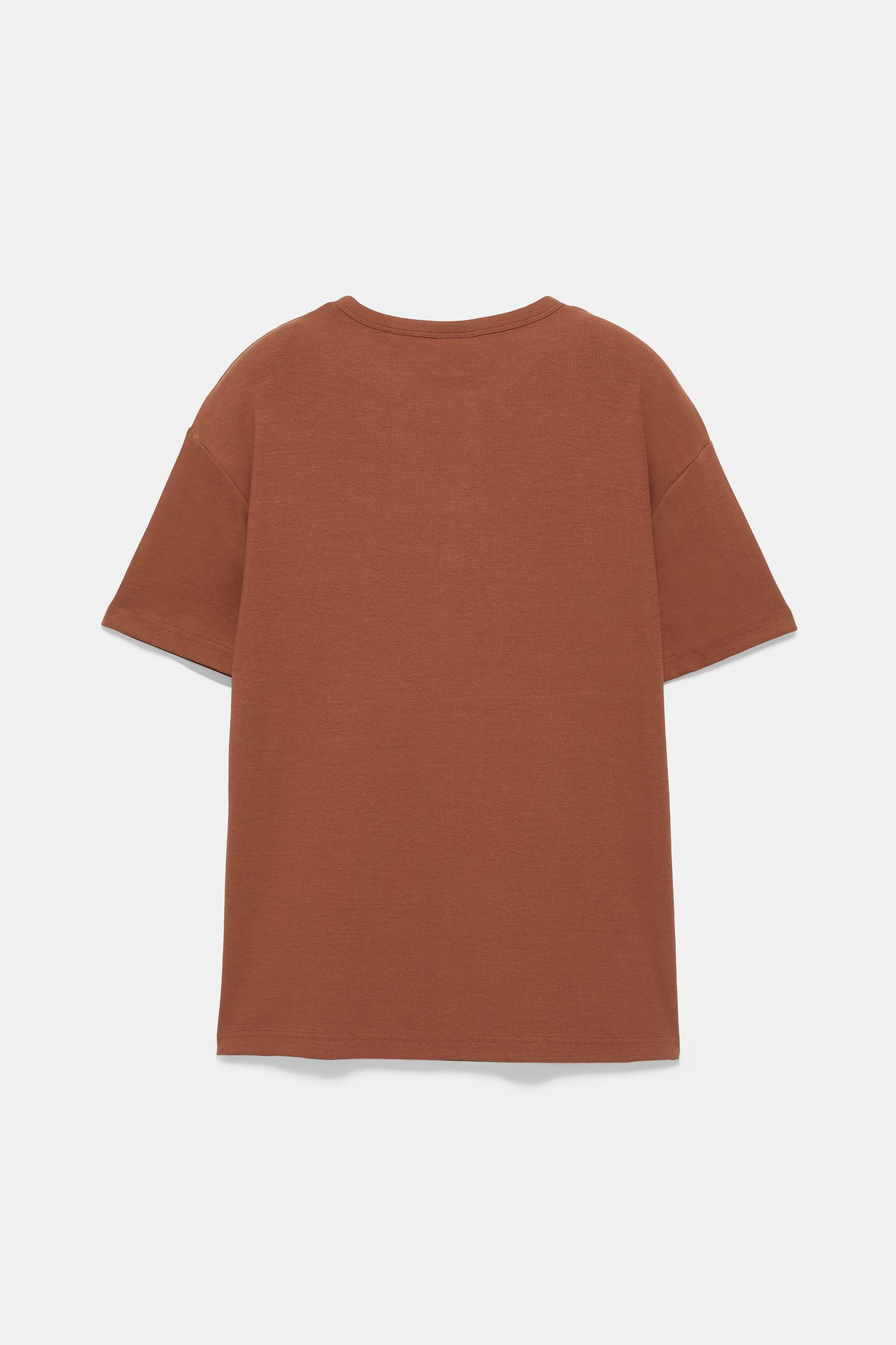 Slim-fit Henley T-shirt — Brown