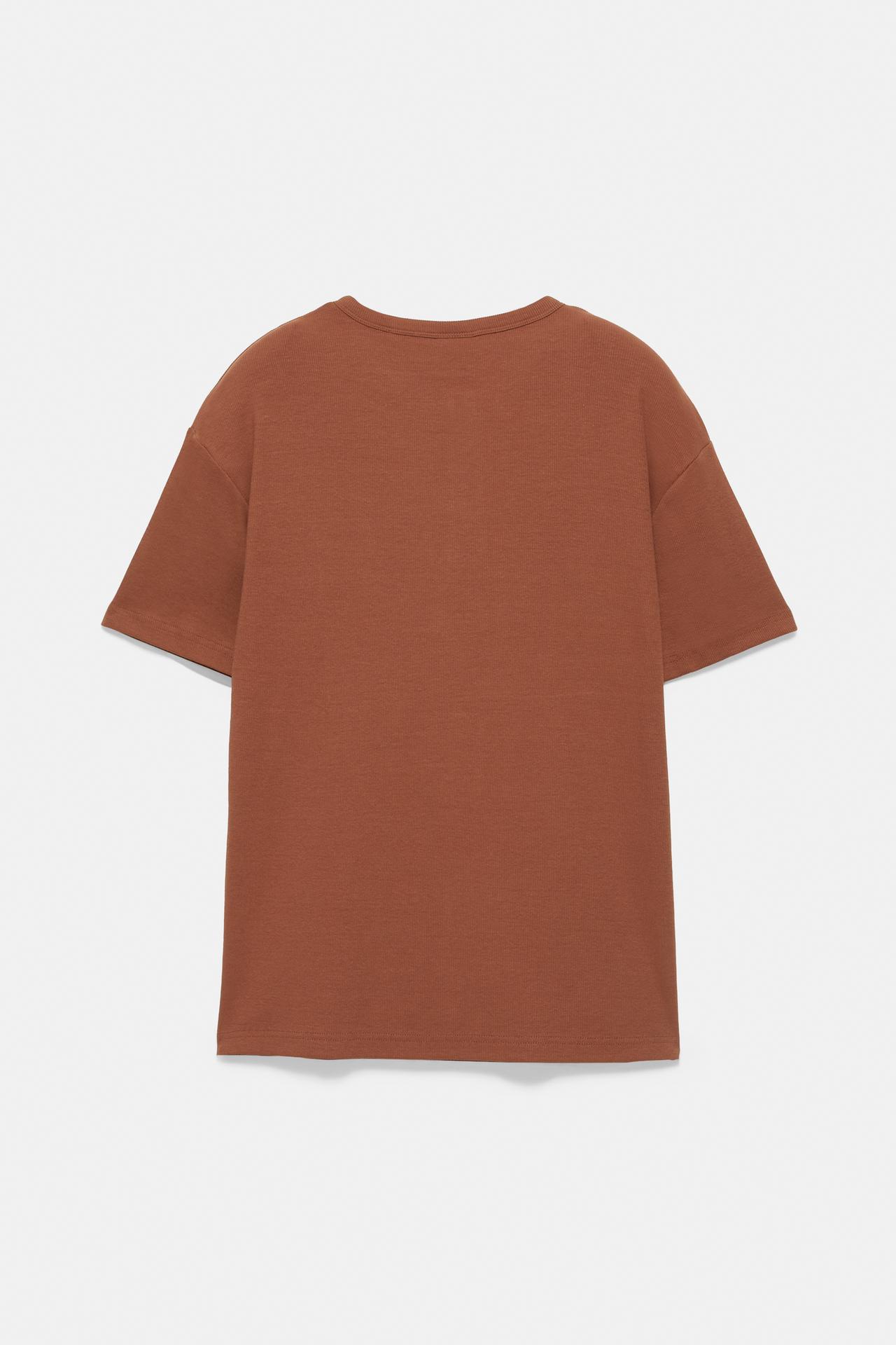 Slim-fit Henley T-shirt — Brown