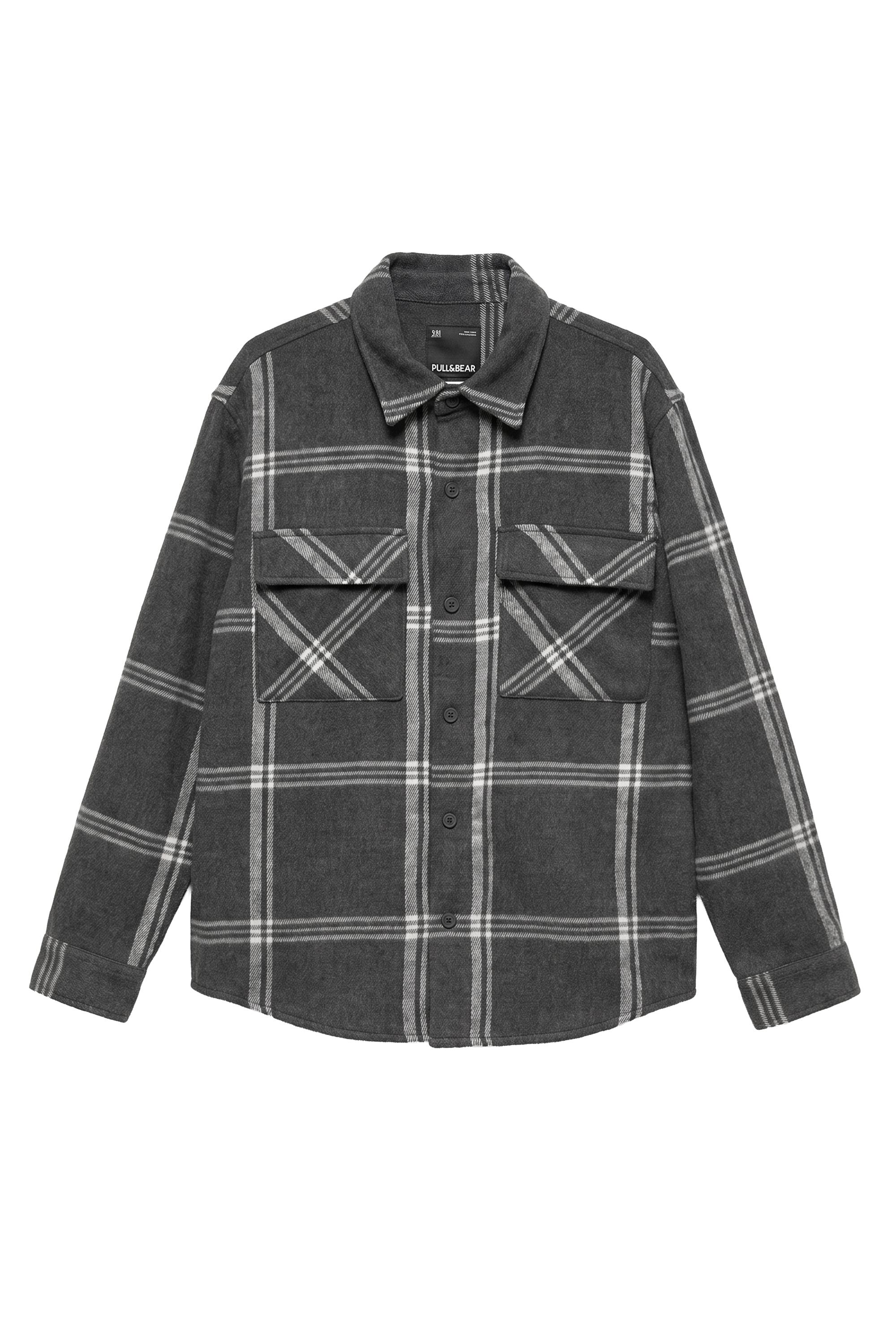 Pull&Bear Kareli uzun kollu overshirt görsel 3
