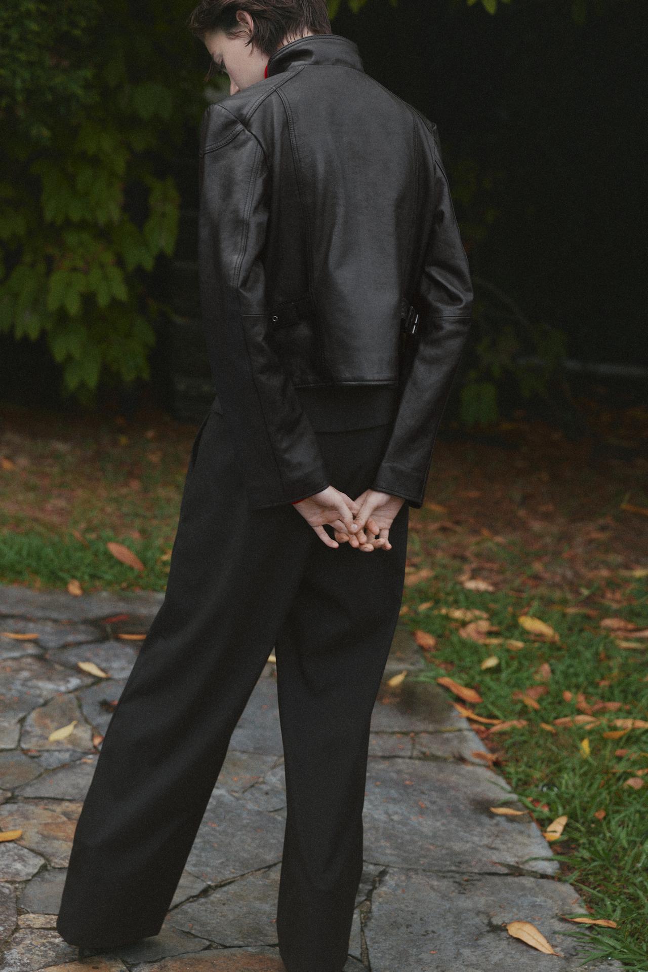 100% leather jacket — Black
