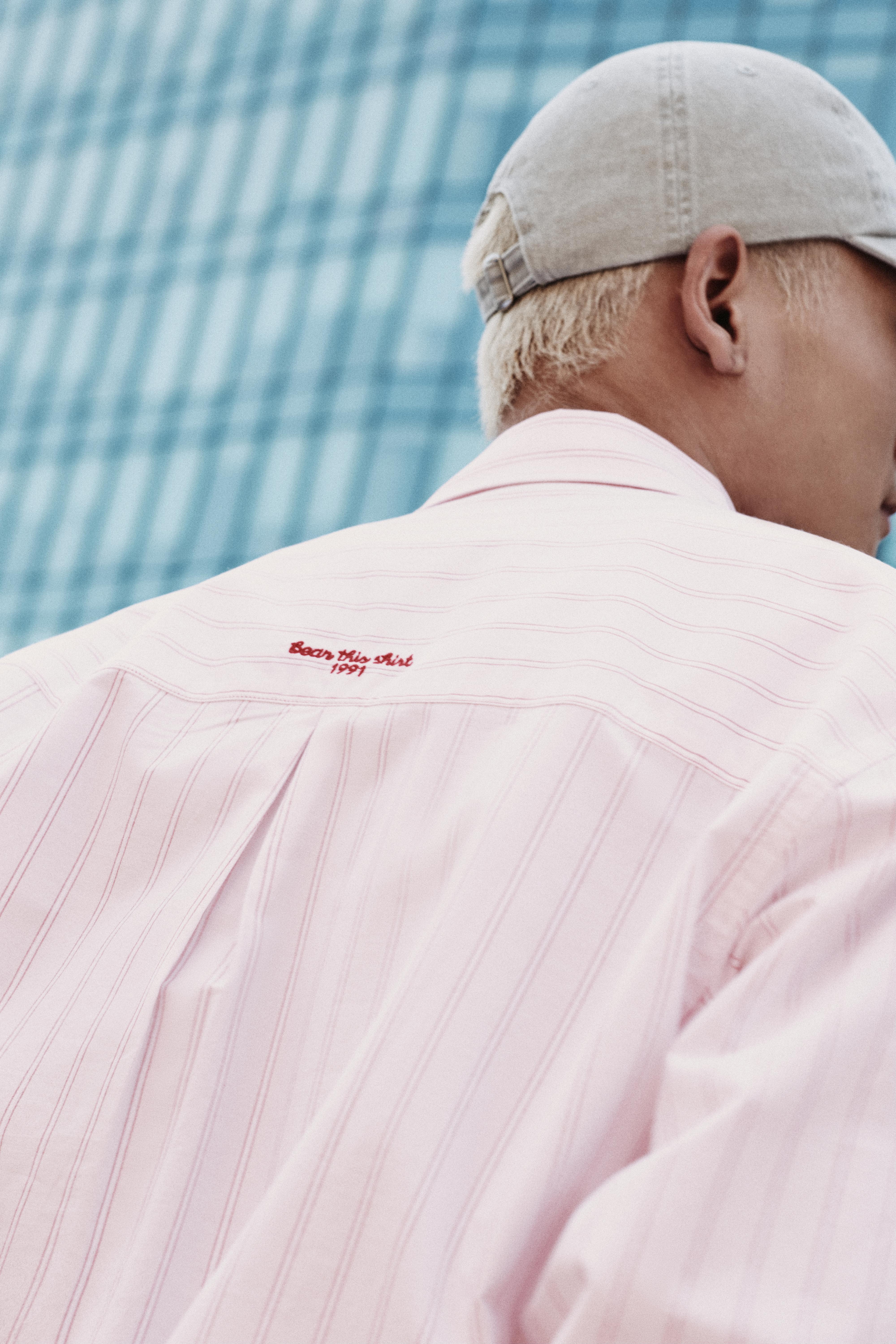 Striped long sleeve shirt — Rose pink