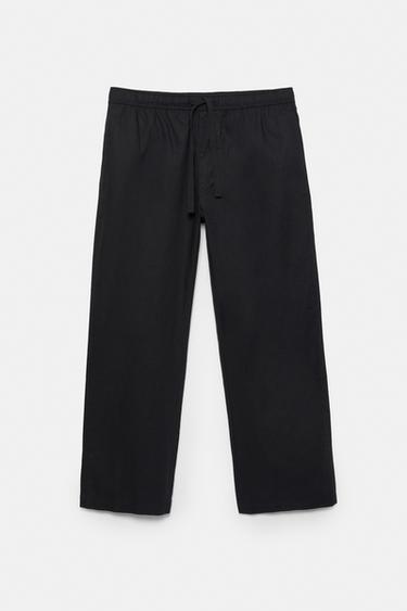 Linen blend jogger trousers — Black 2