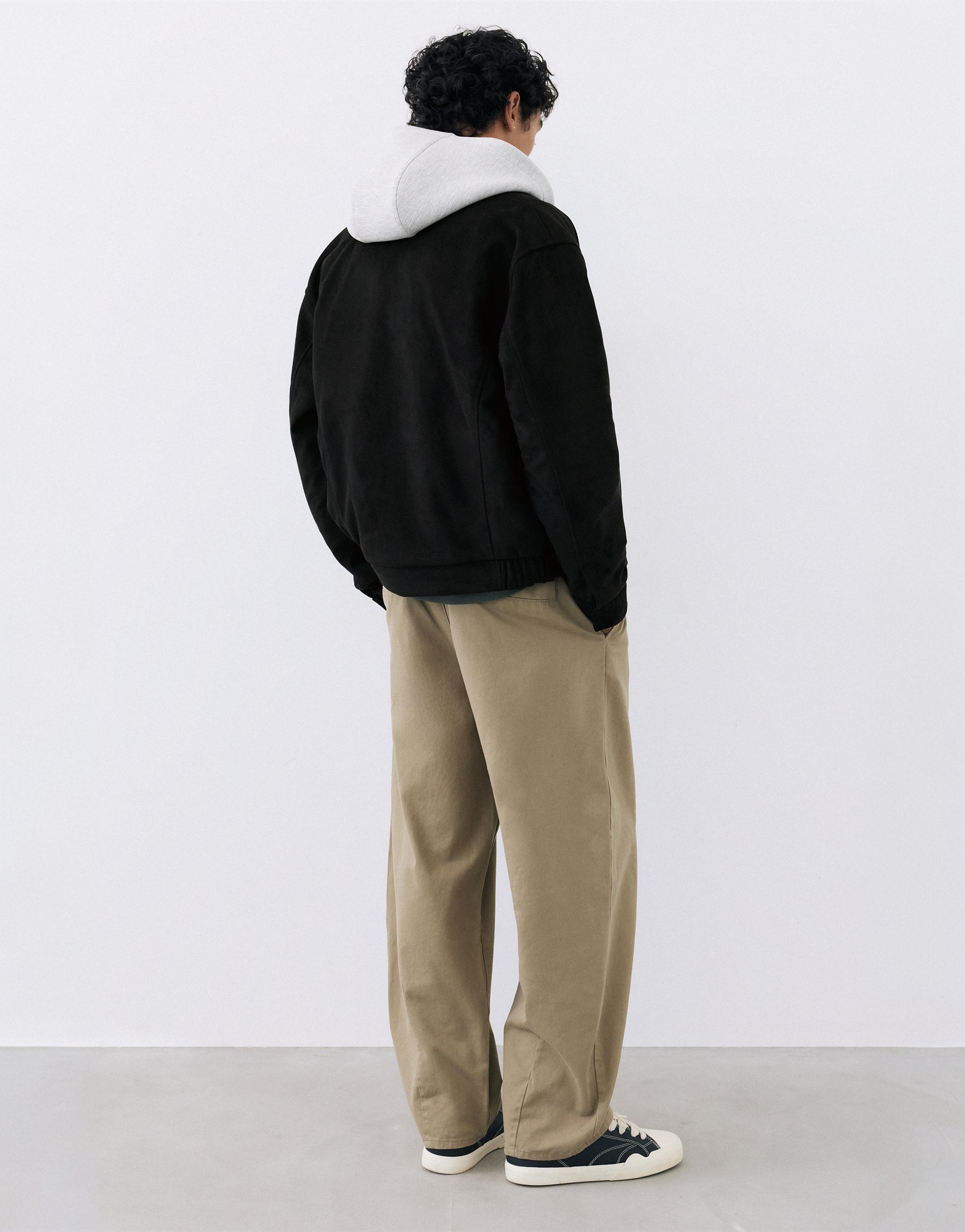 Faux suede jacket — Black