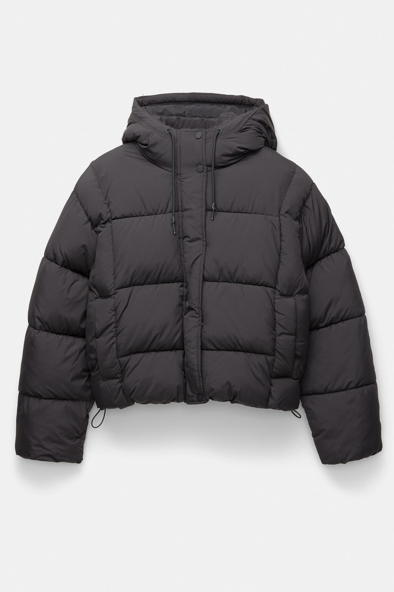 Hooded Padded Jacket — Black