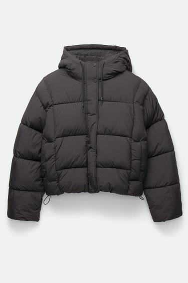 Hooded Padded Jacket — Black 1
