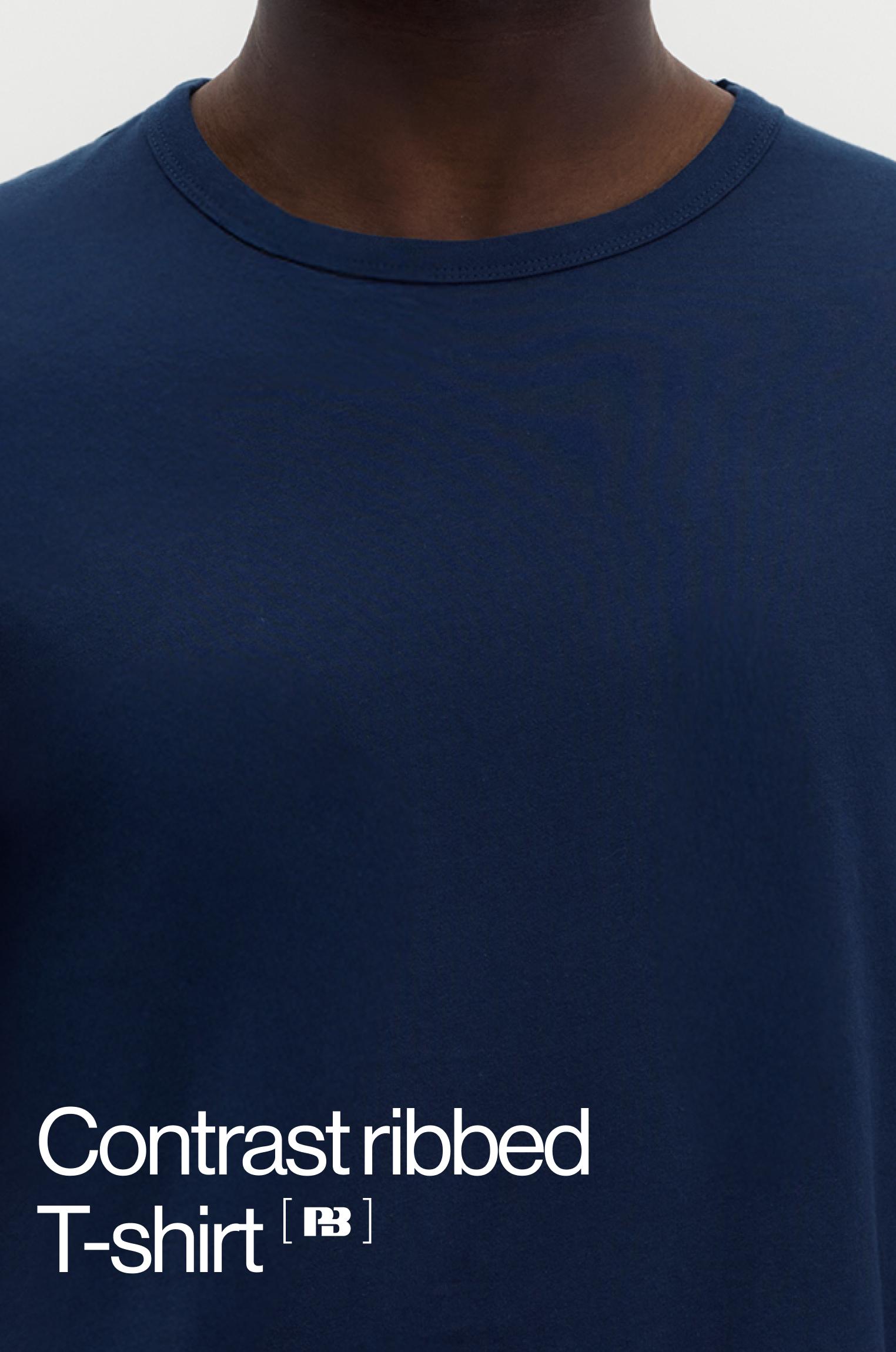 Slim fit basic T-shirt — Navy