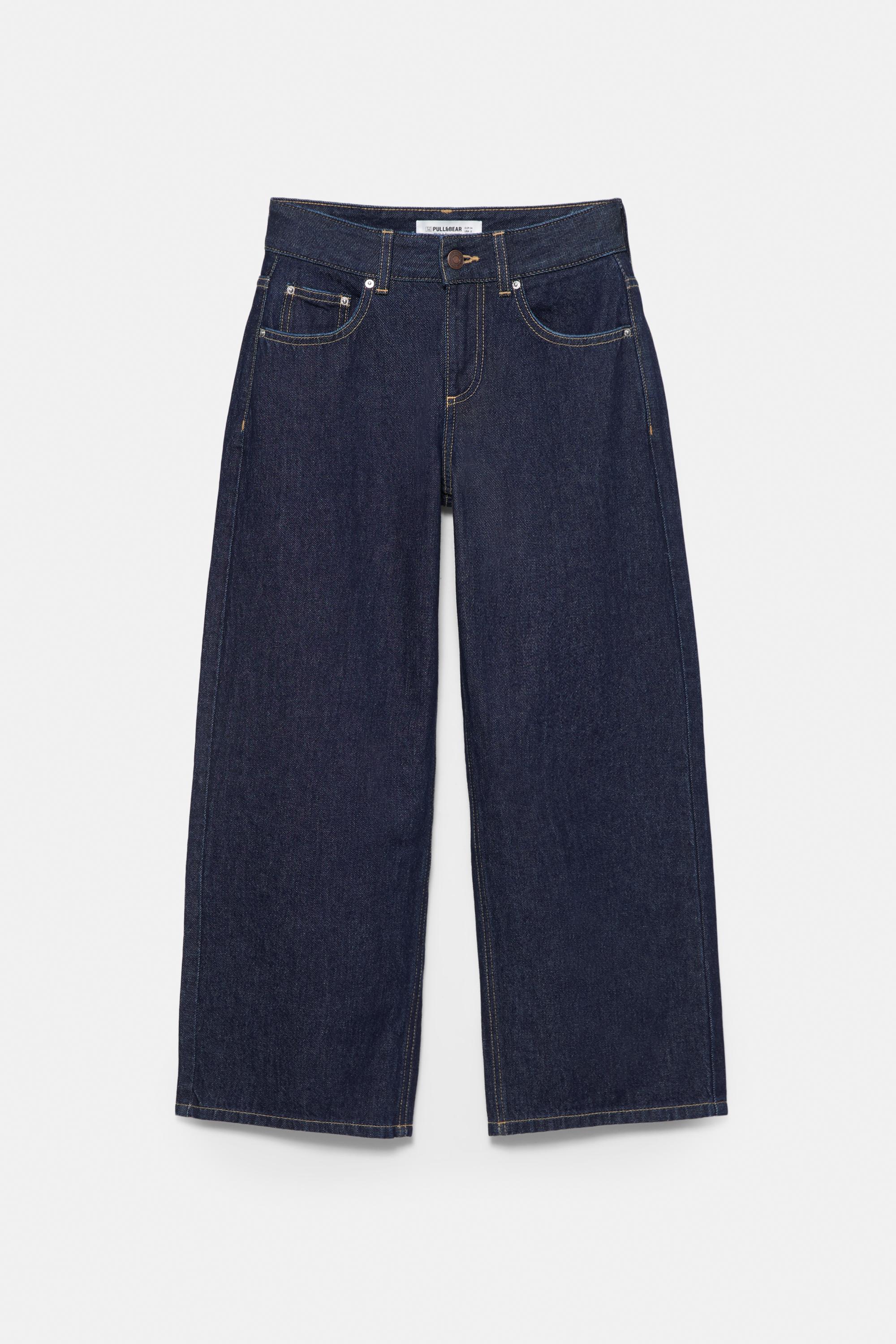 Low-rise culottes jeans — Navy