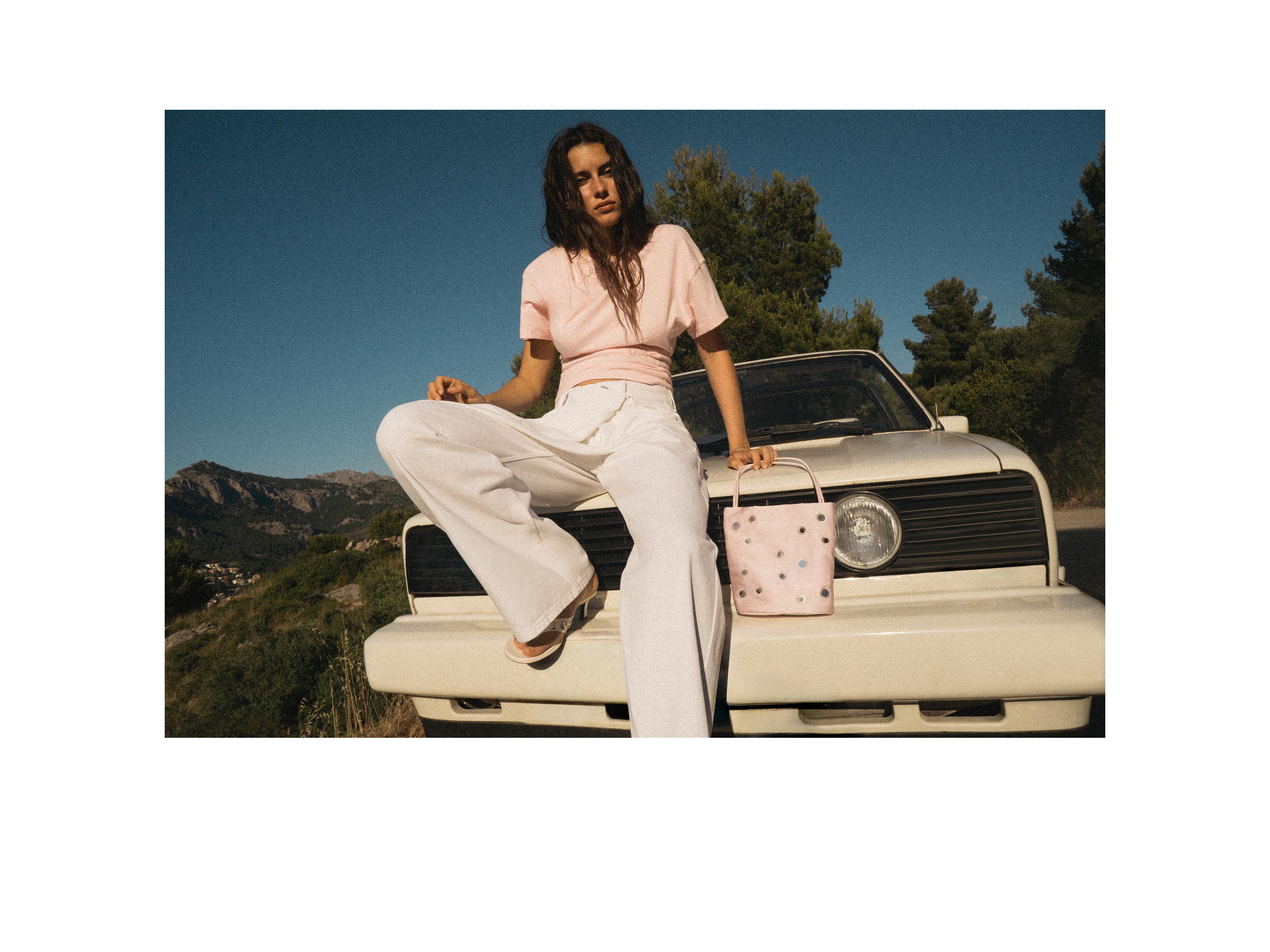 Mirror shoulder bag — Pink