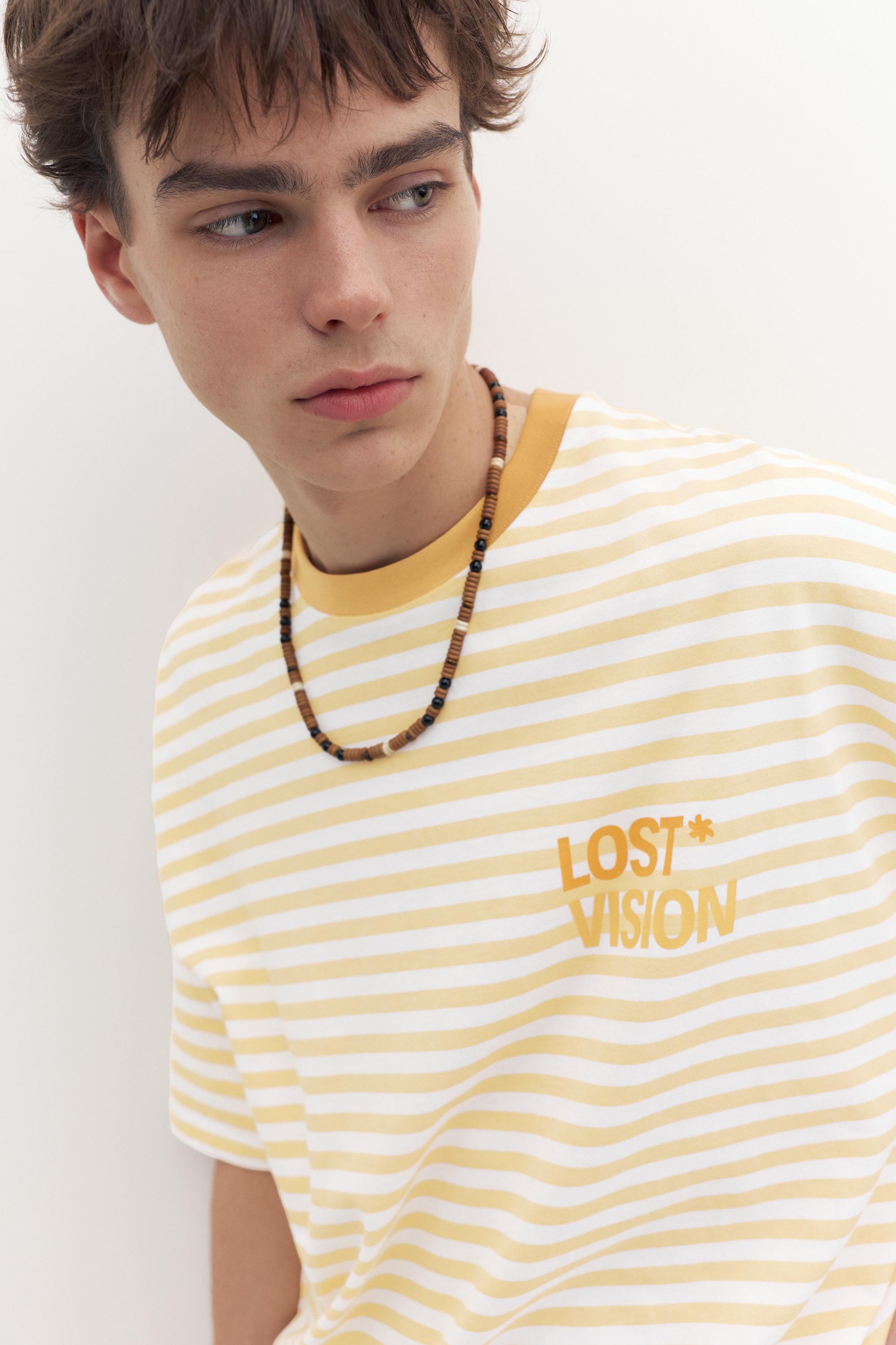 STWD boxy striped T-shirt — Yellow