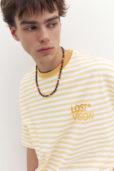STWD boxy striped T-shirt — Yellow 3