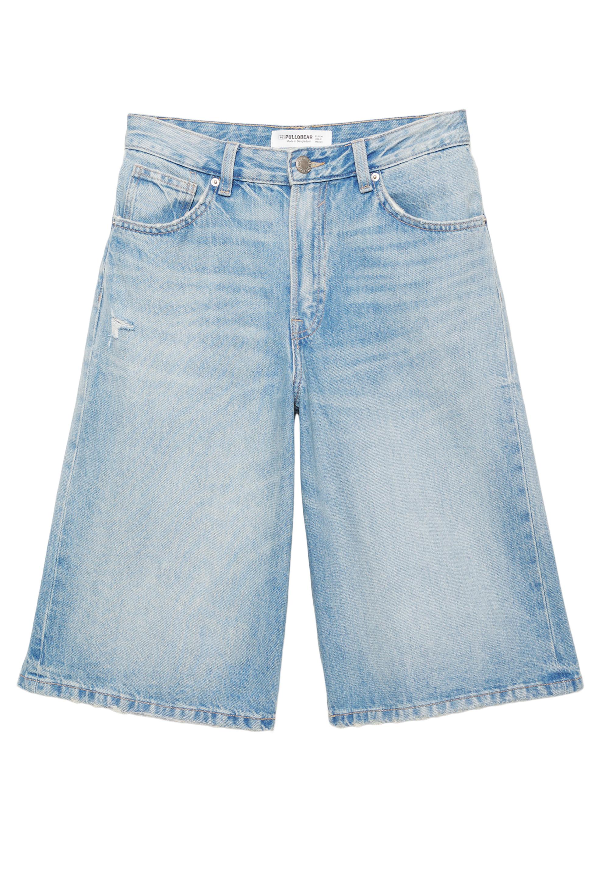 Low-rise denim jorts — Pale blue