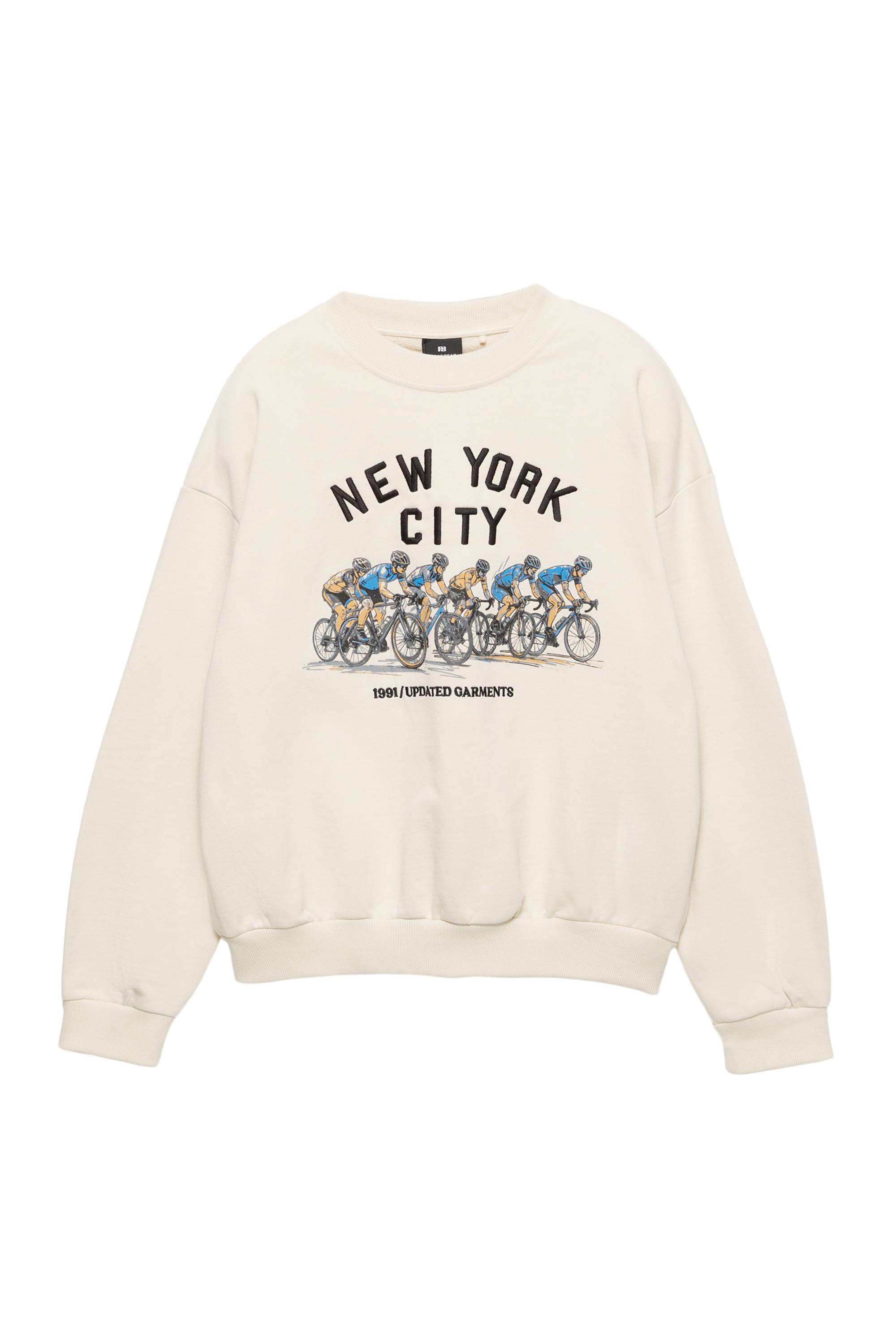 Bisikletçi grafik baskılı sweatshirt - Görsel 9