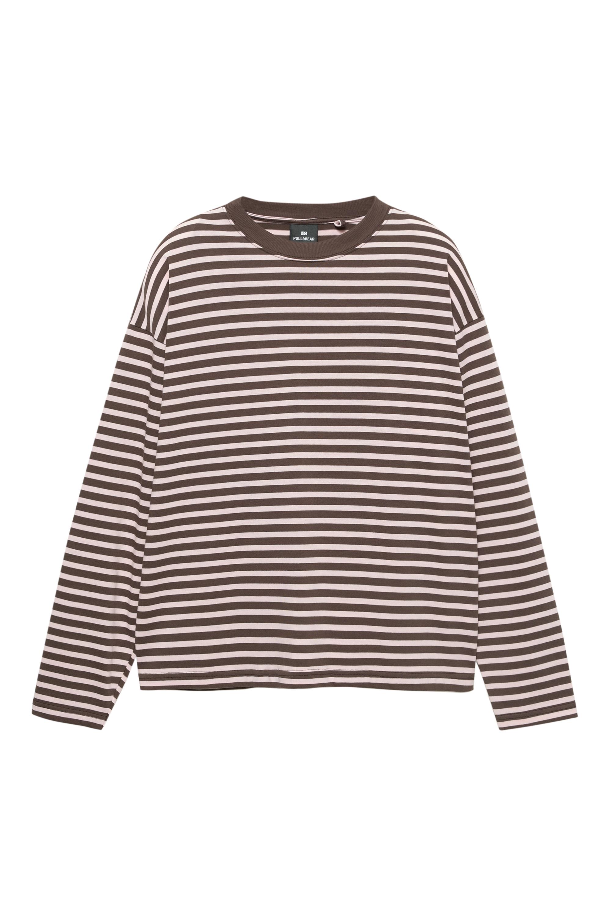 Çizgili uzun kollu t-shirt - Görsel 2