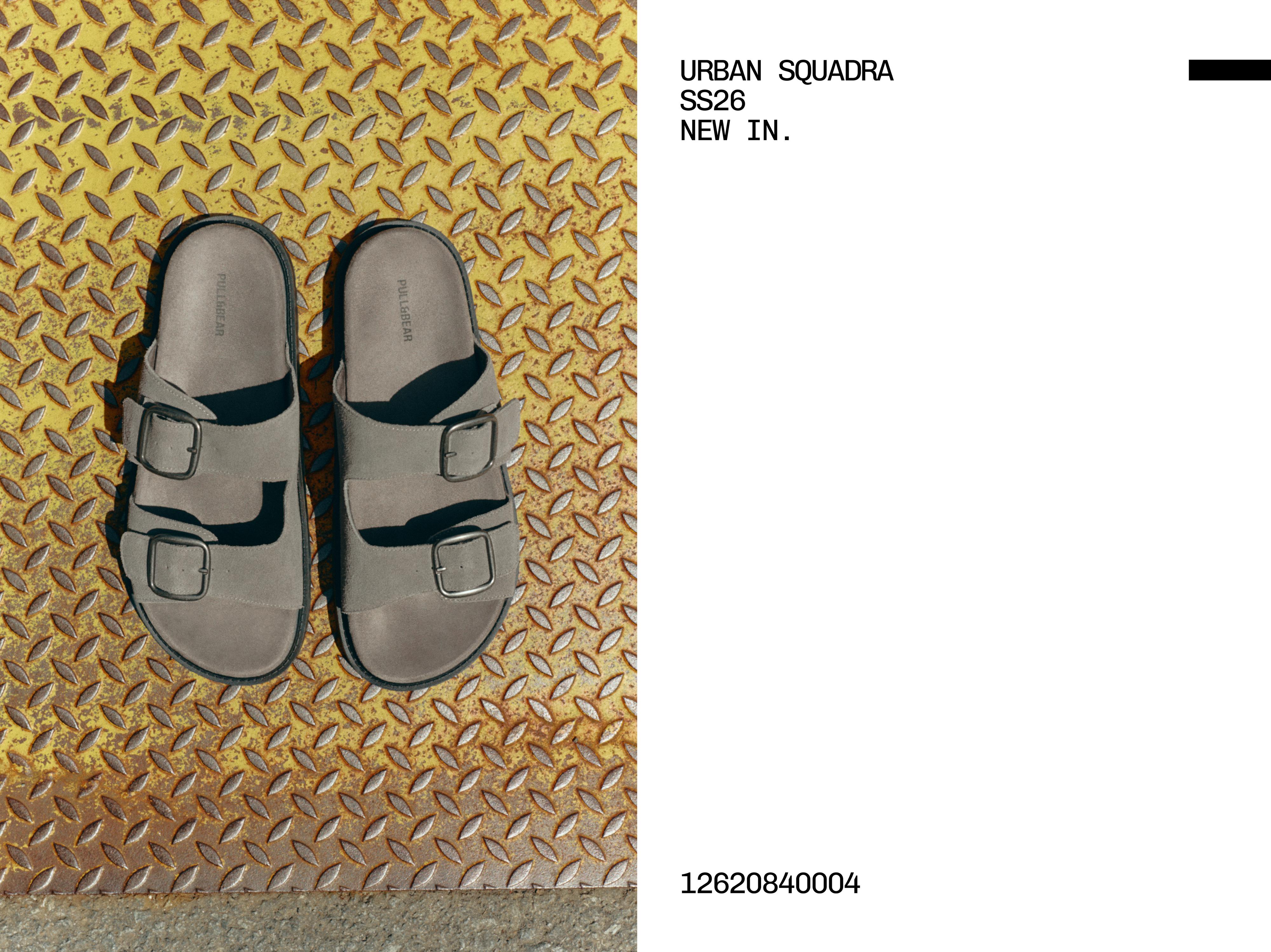 Leather buckle sandals — Grey
