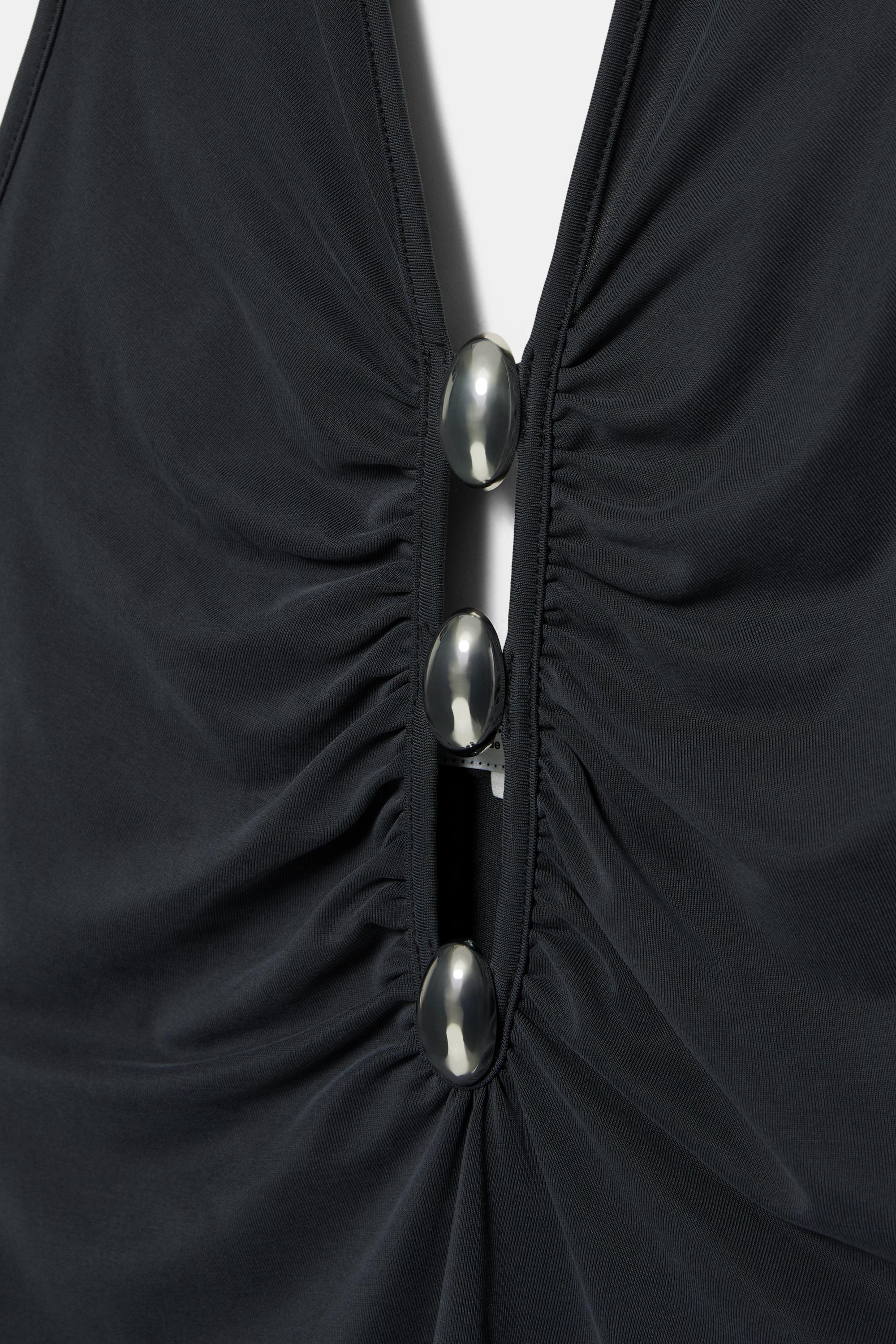 Halter top with metallic details — Dark grey