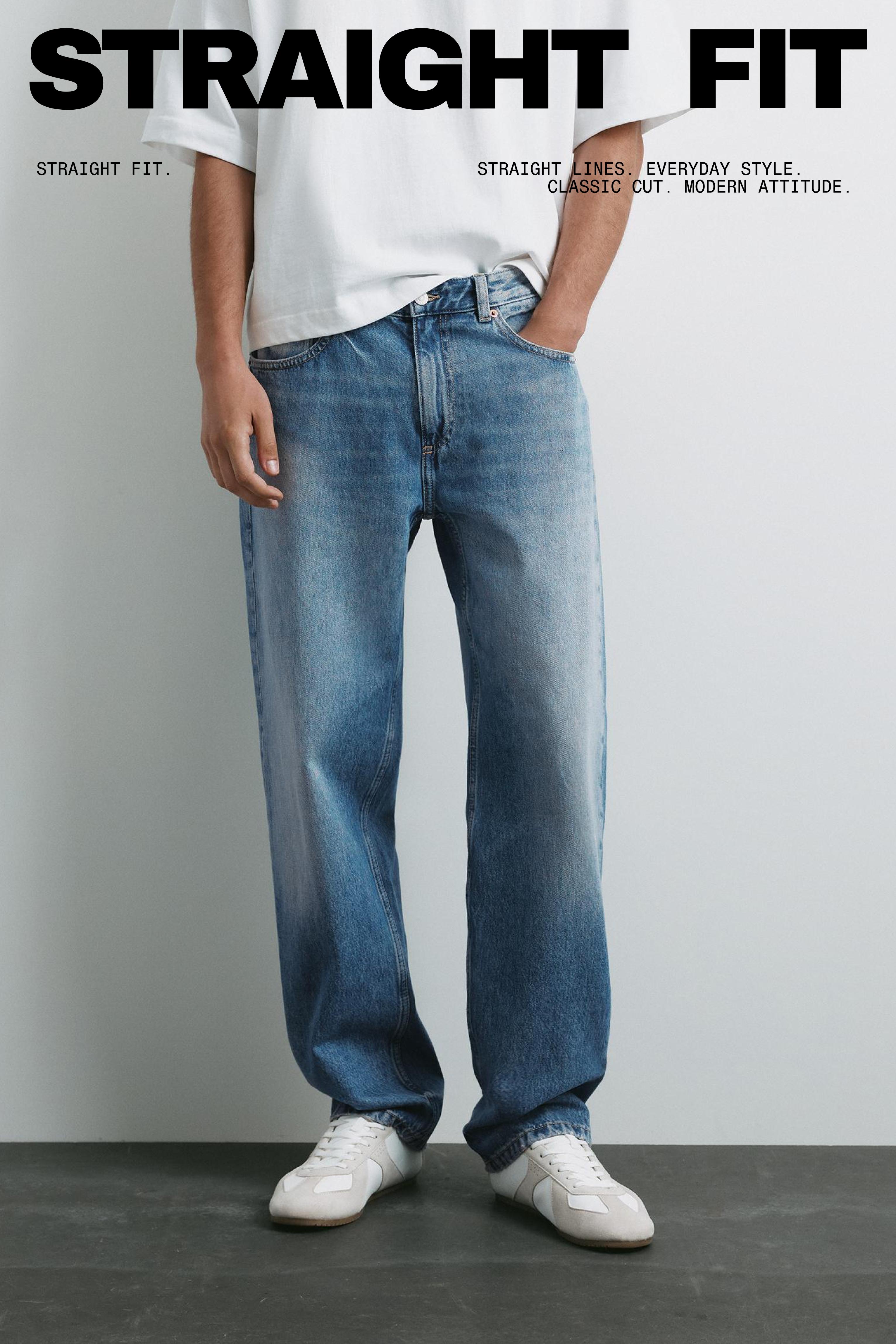 Straight-leg jeans — Medium blue