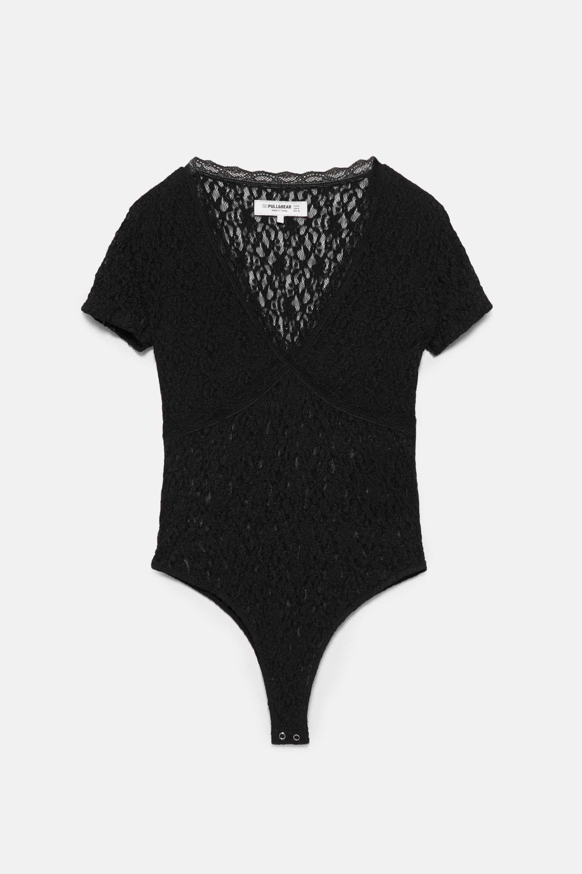 Short sleeve lace bodysuit