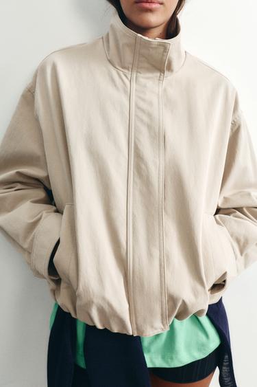 Oversize high-neck jacket — Sand 3