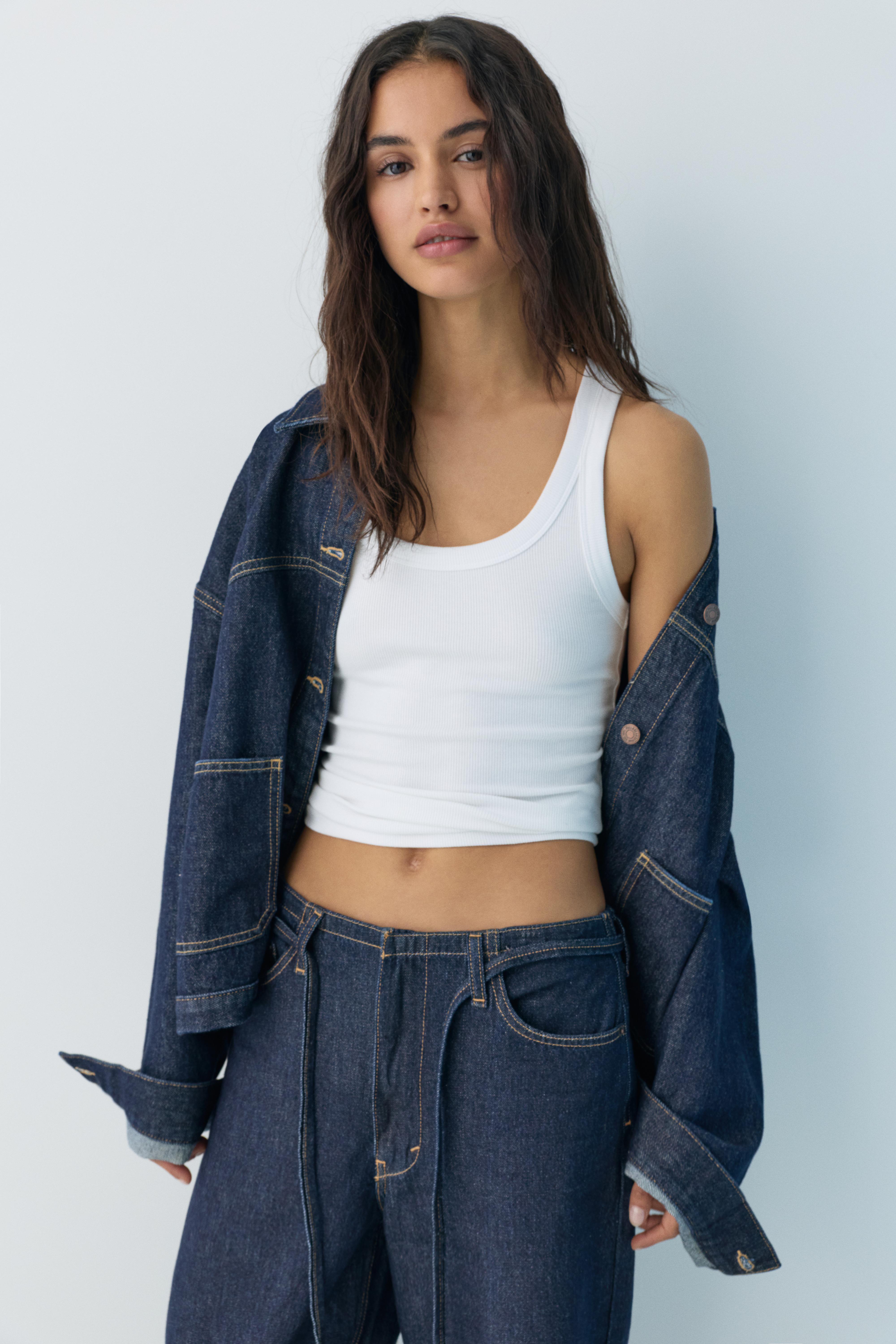 Baggy jeans with drawstring — Navy