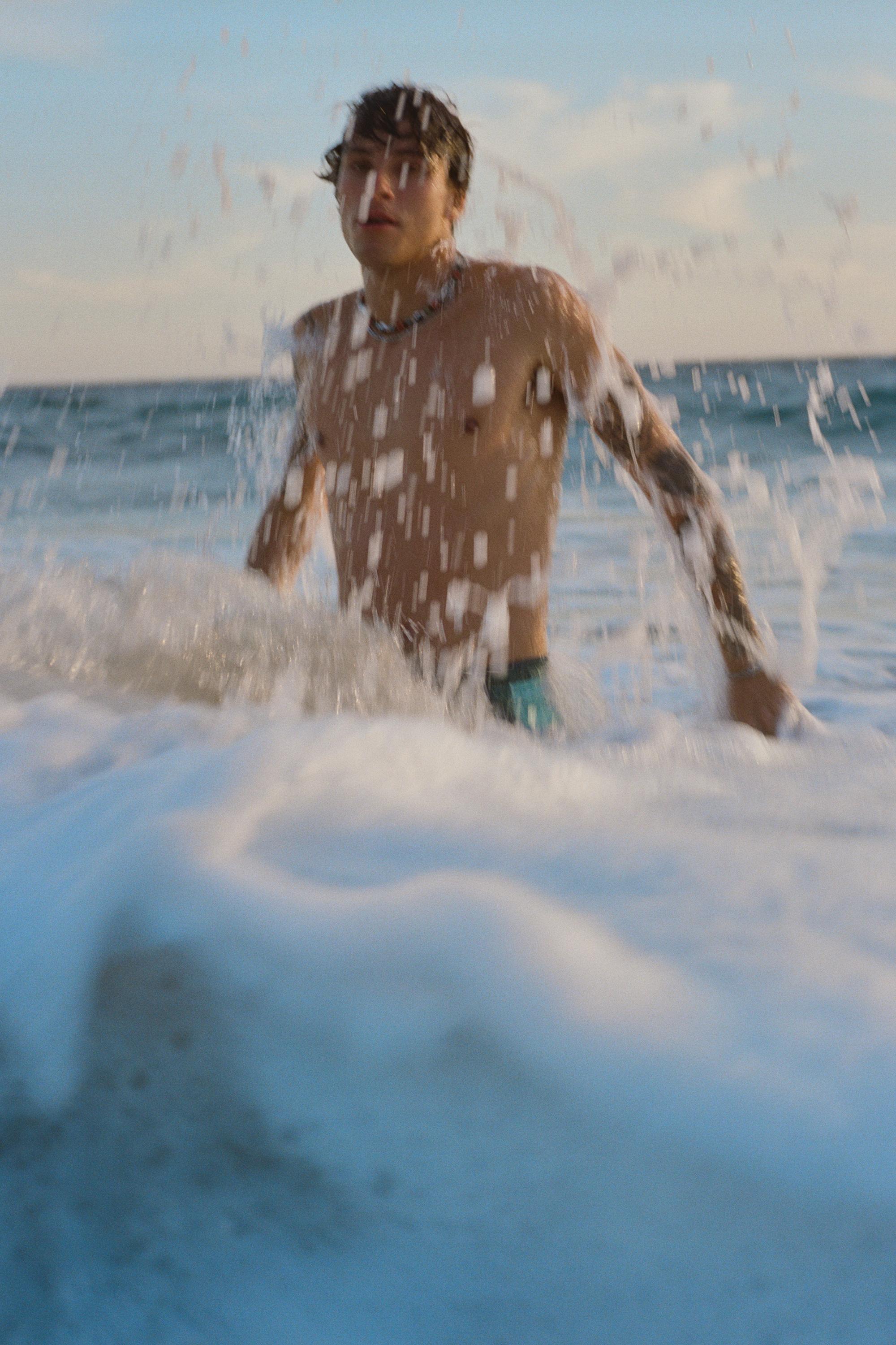 Panelled swimming trunks — Green