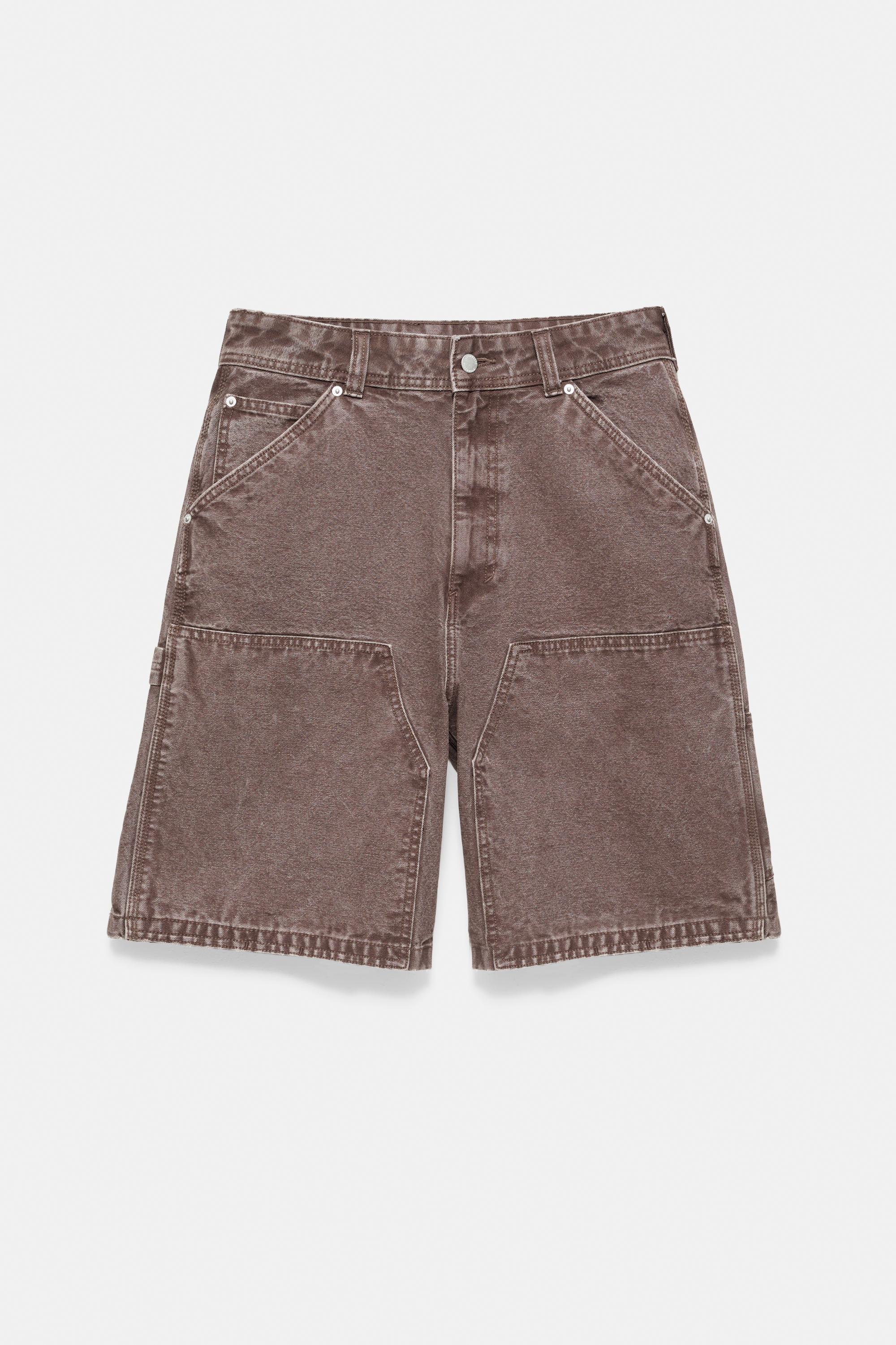 Relaxed fit carpenter Bermuda shorts — Brown