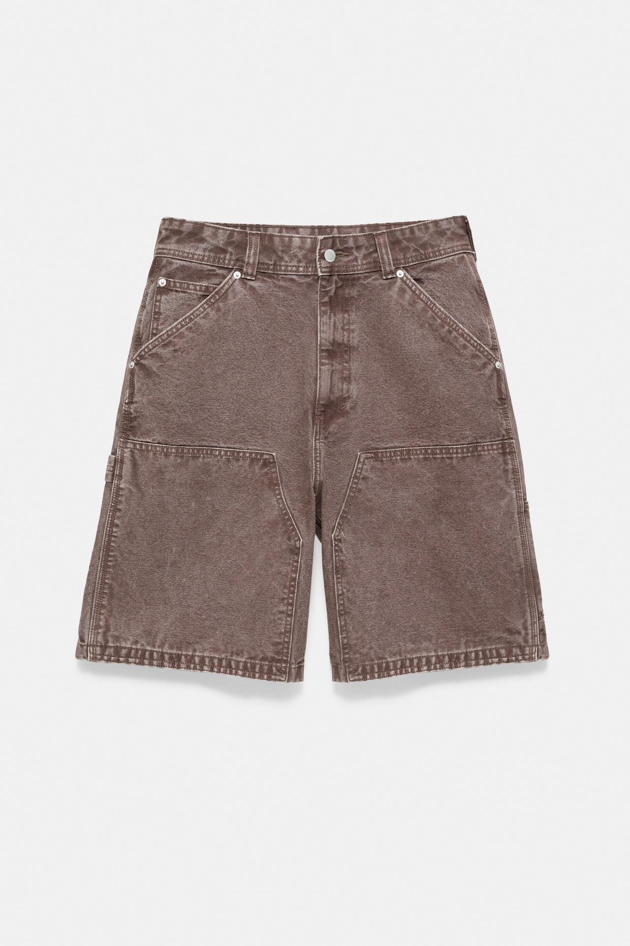 Relaxed fit carpenter Bermuda shorts — Brown