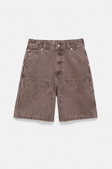 Relaxed fit carpenter Bermuda shorts — Brown 8
