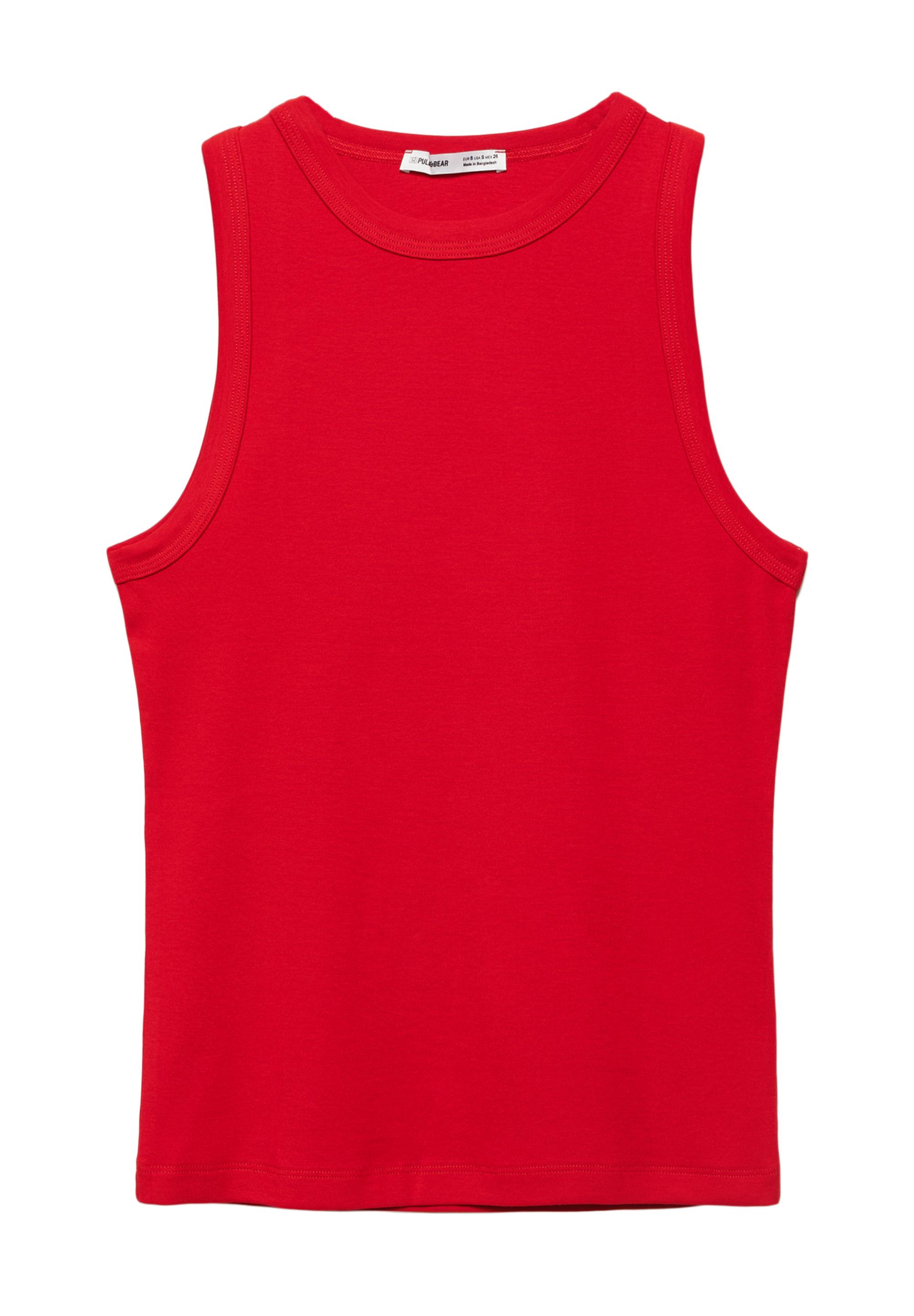 Round neck tank top — Red