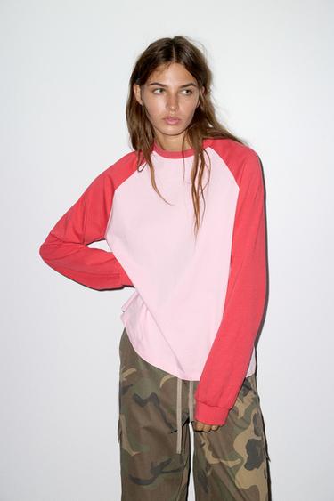 Oversize raglan sleeve T-shirt — Pink 2