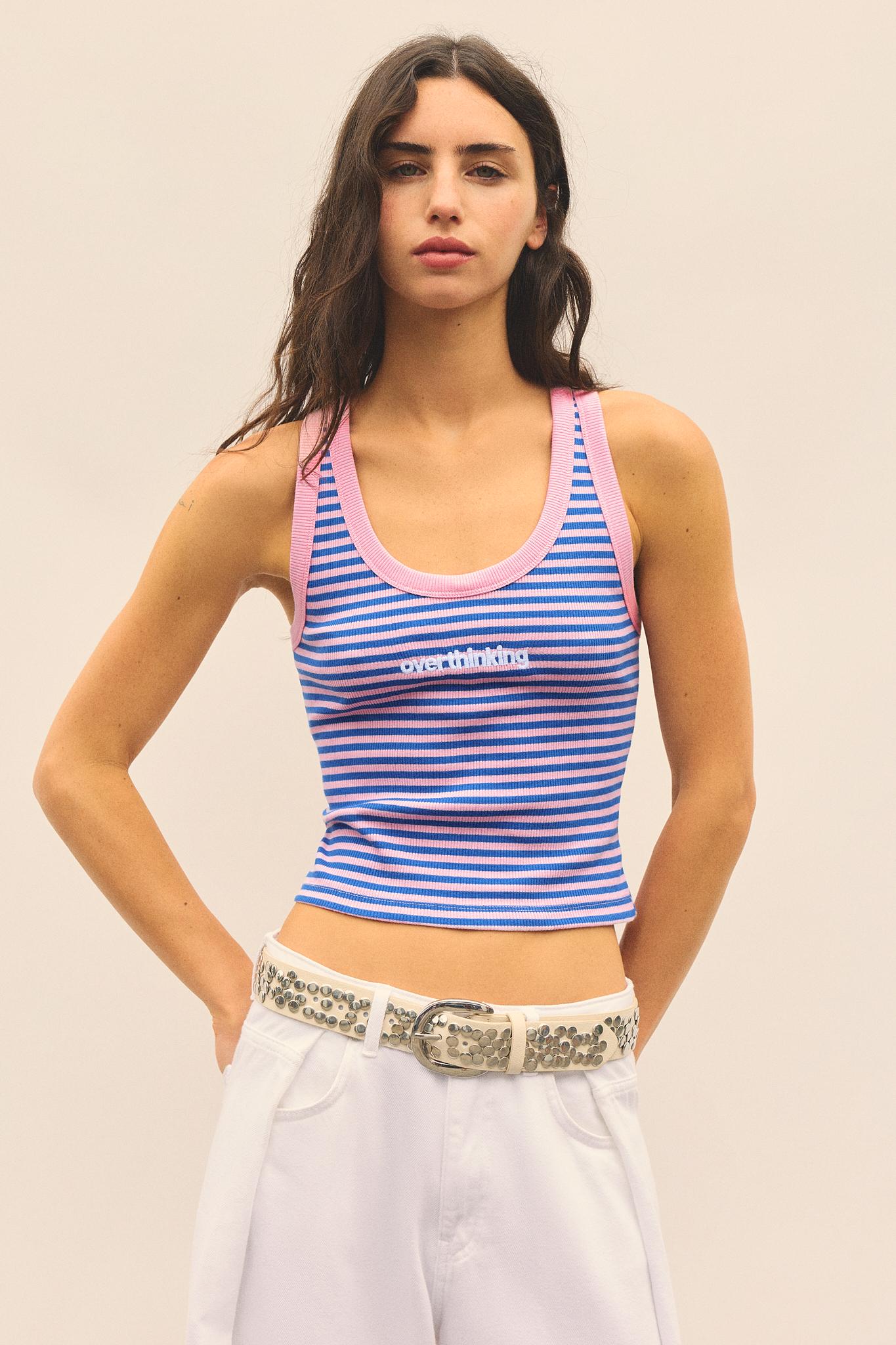 Striped tank top — Deep blue