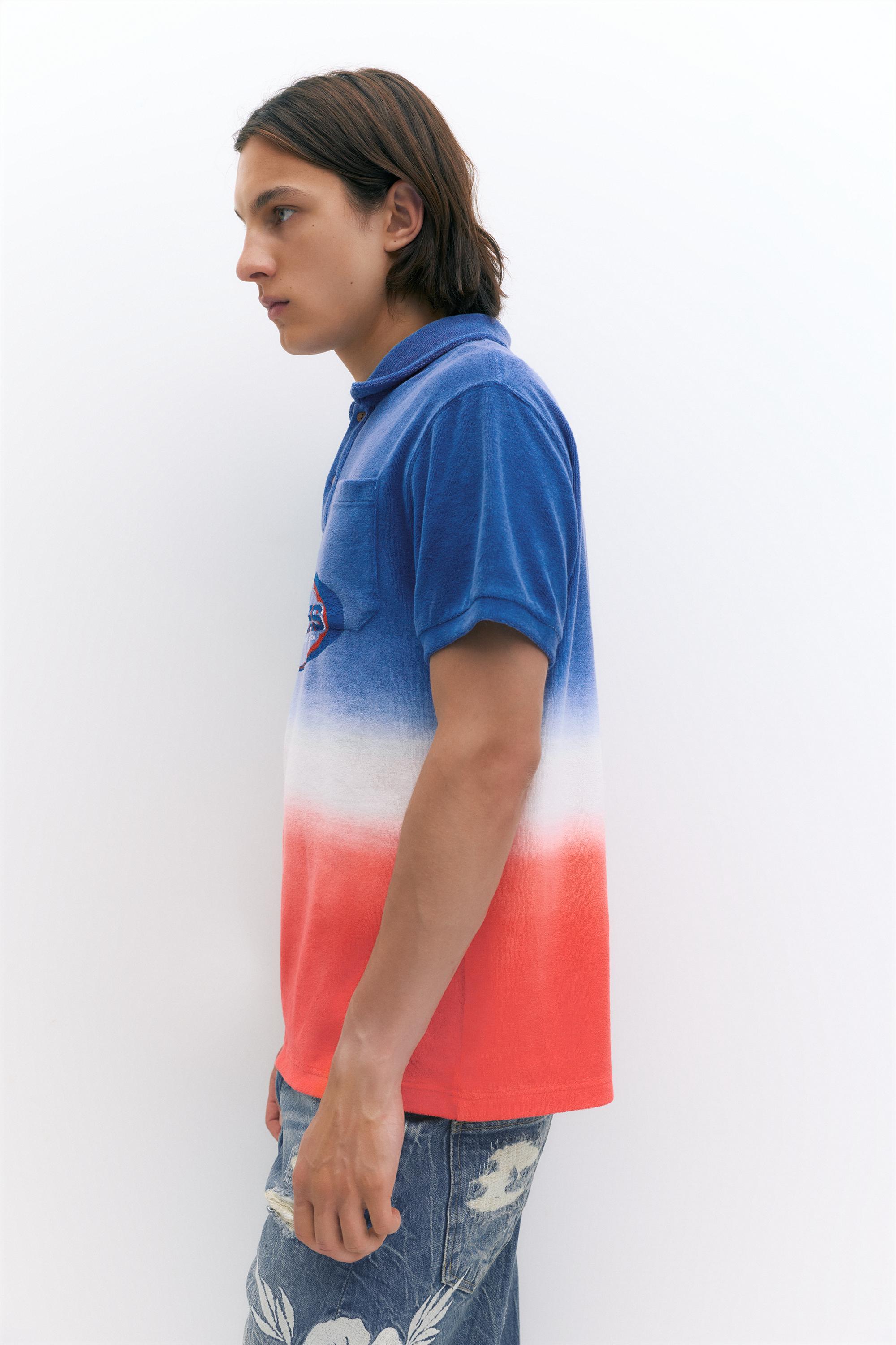 Pleasures x STWD ombré polo shirt — Blue