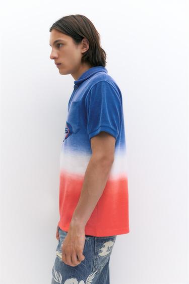Pleasures x STWD ombré polo shirt — Blue 8