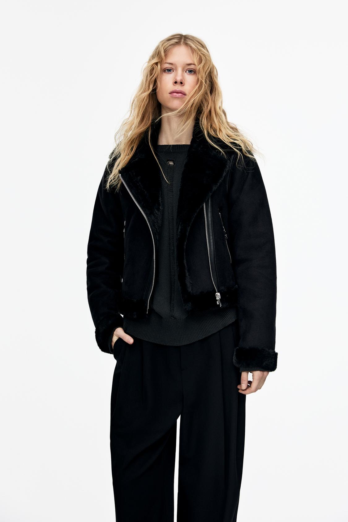 Doble Faz Pull And Bear Chaqueta De Cuero Mujer Cazadora Cropped