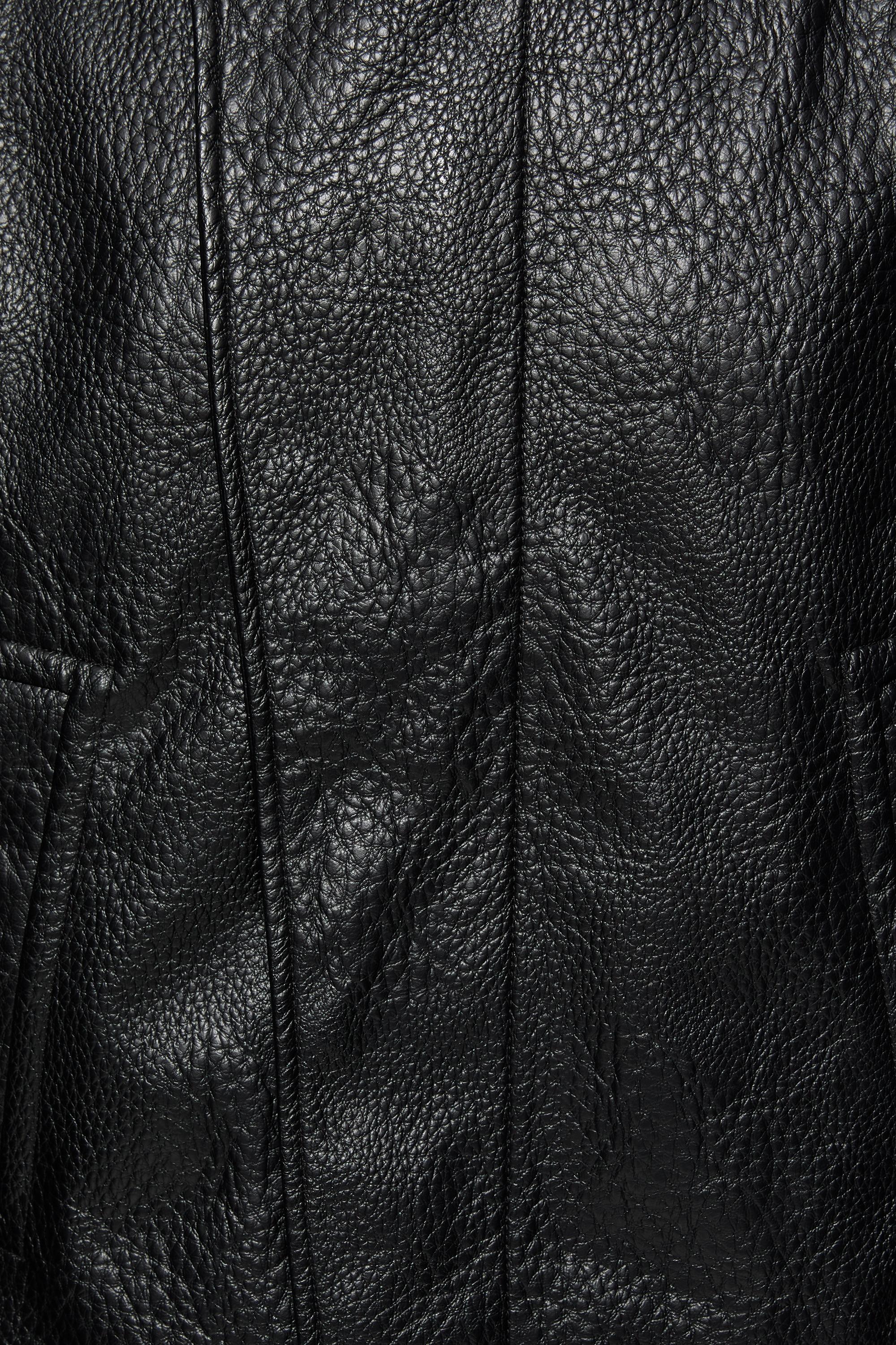 Textured leather effect jacket — Black