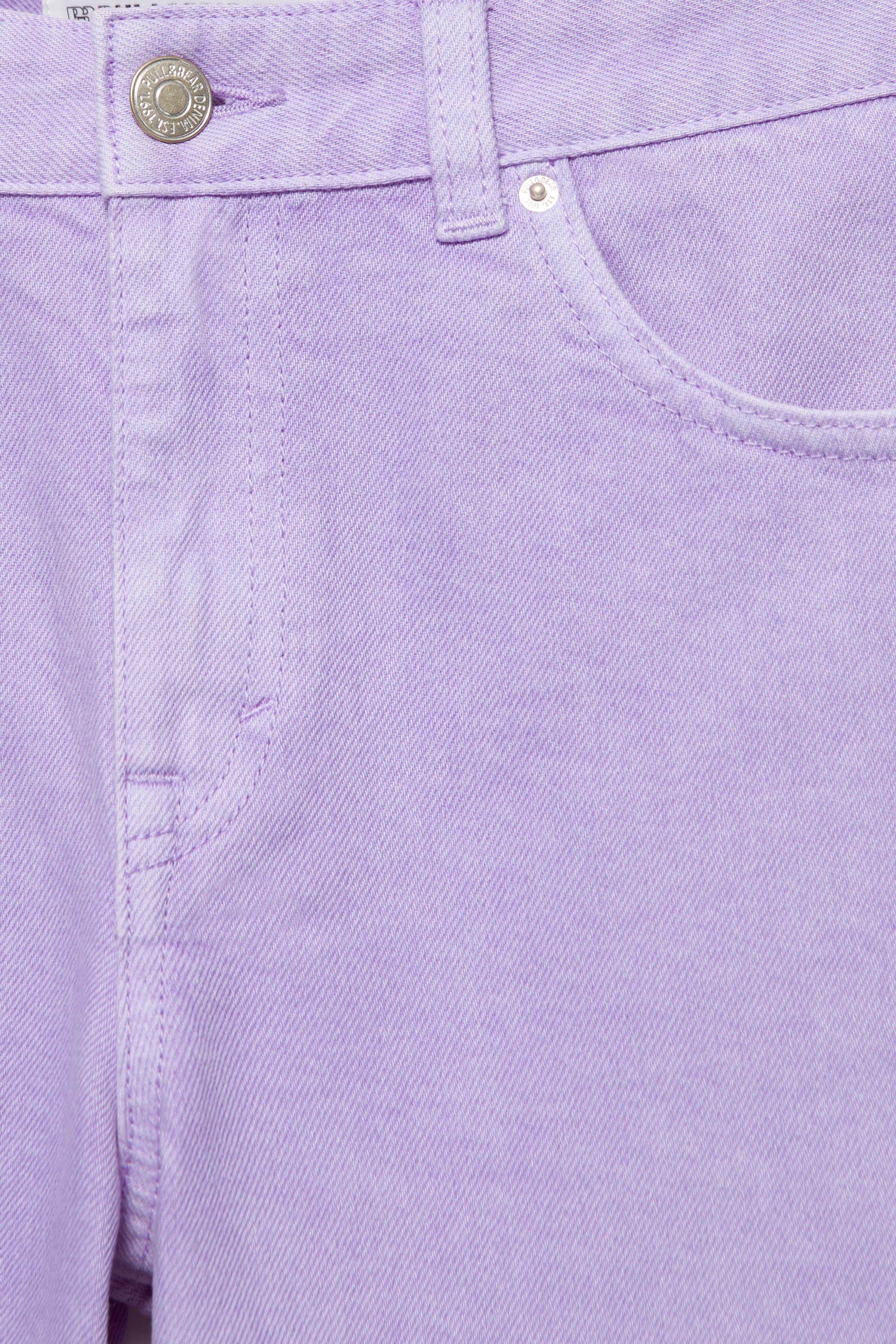 High-waist wide straight-leg jeans — Lilac (alternate view)
