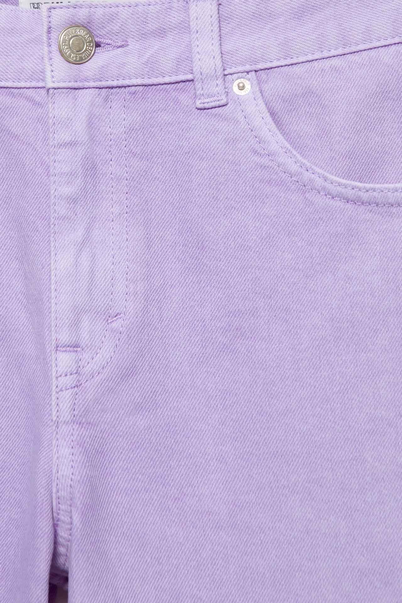 High-waist wide straight-leg jeans — Lilac